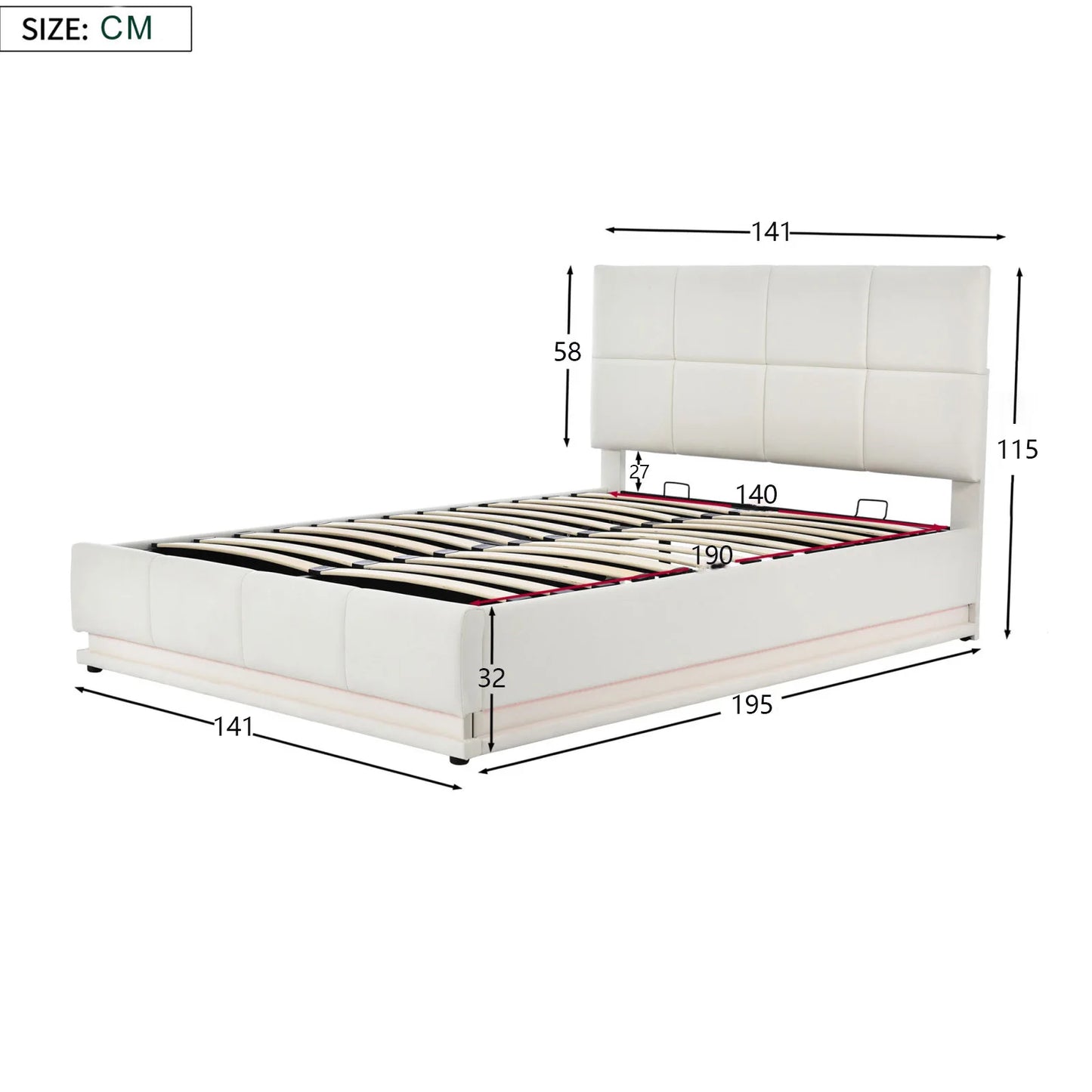 Lomi opbergbed met LED‑strip