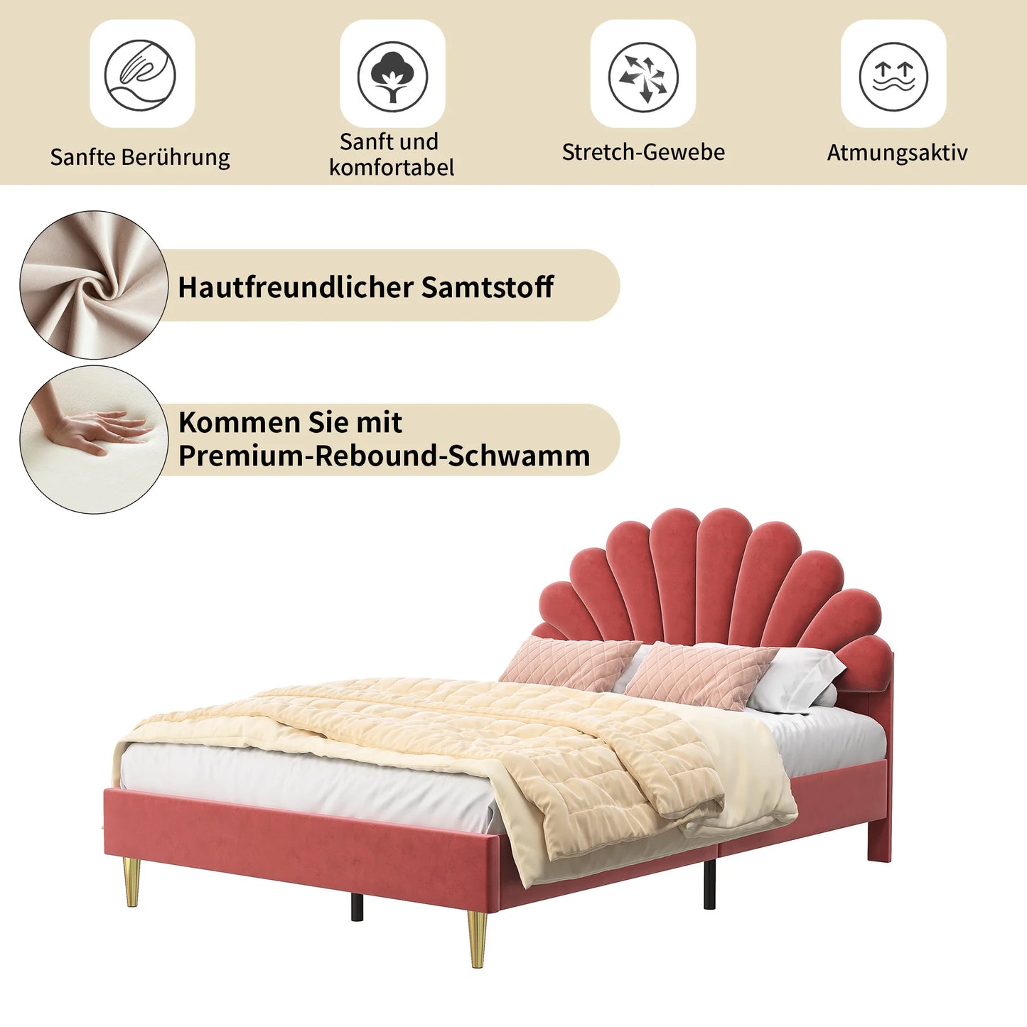 Clara bed met bloemendesign