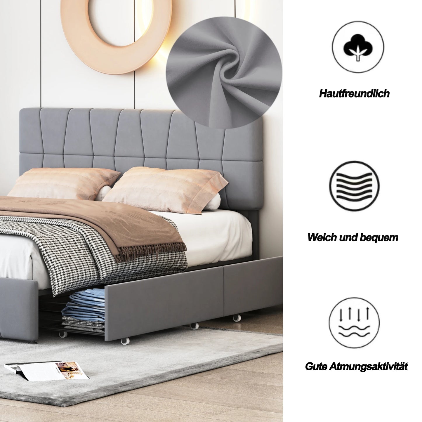 Stana bed met vier lades