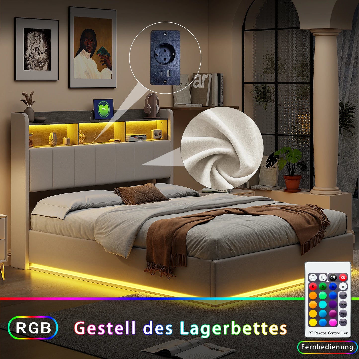 London Bed met opbergruimte