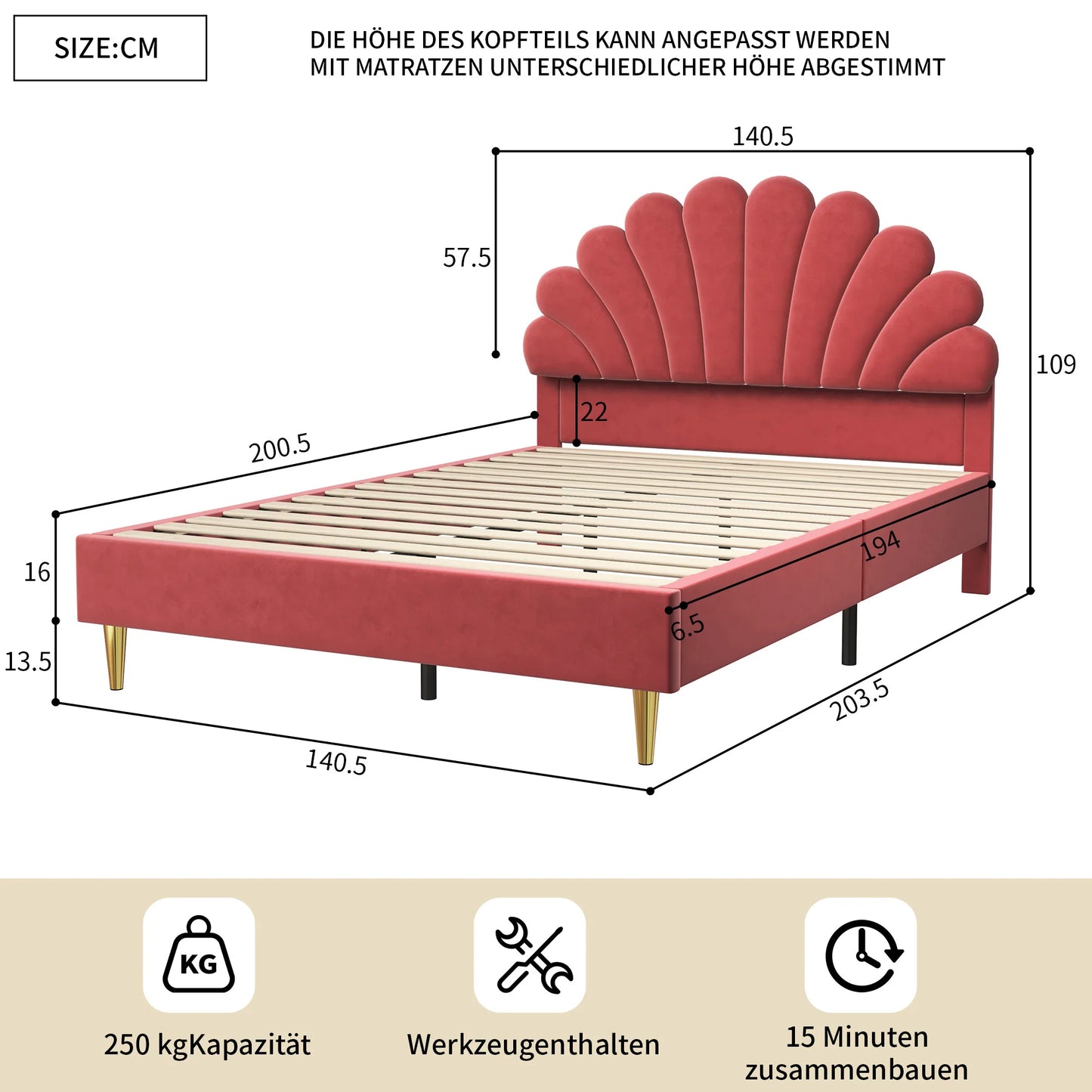 Clara bed met bloemendesign