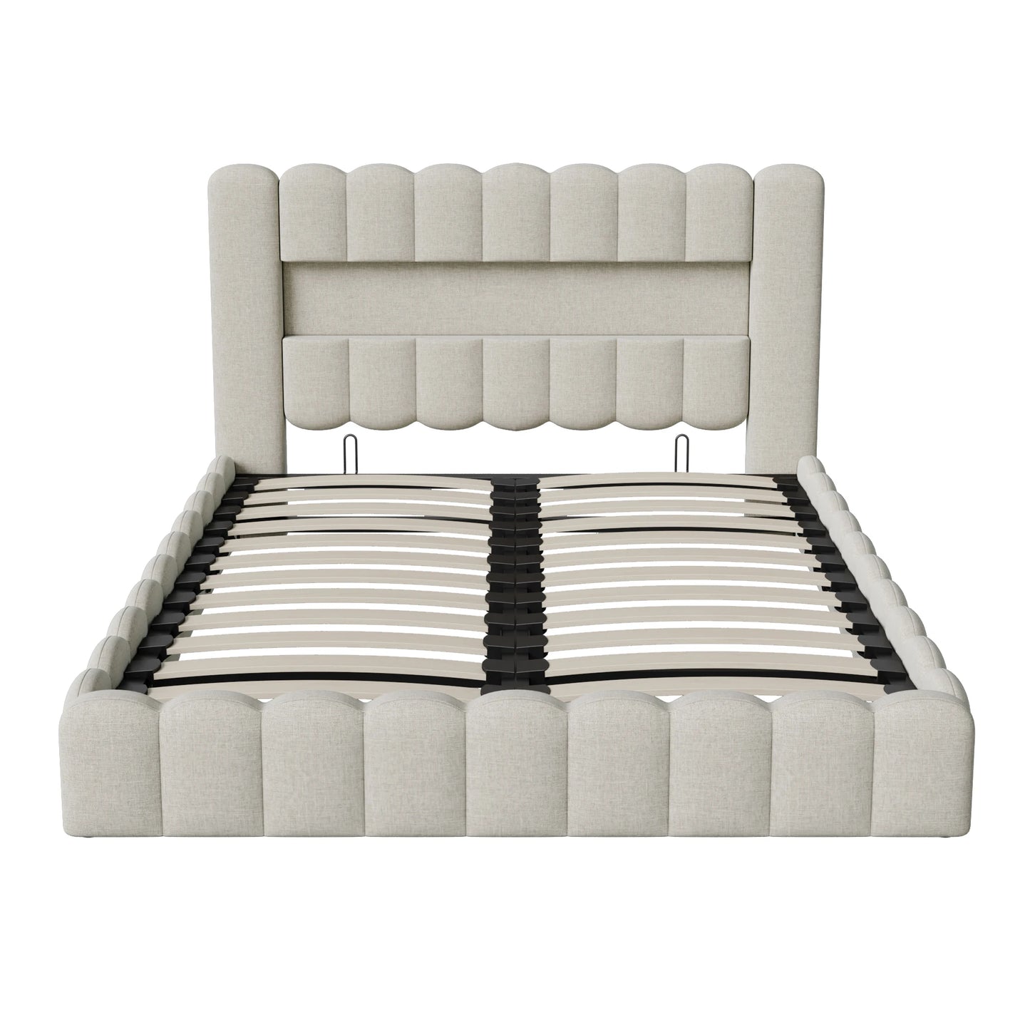 Peru Gestoffeerd Bed 180x200 cm met LED en USB met opbergruimte