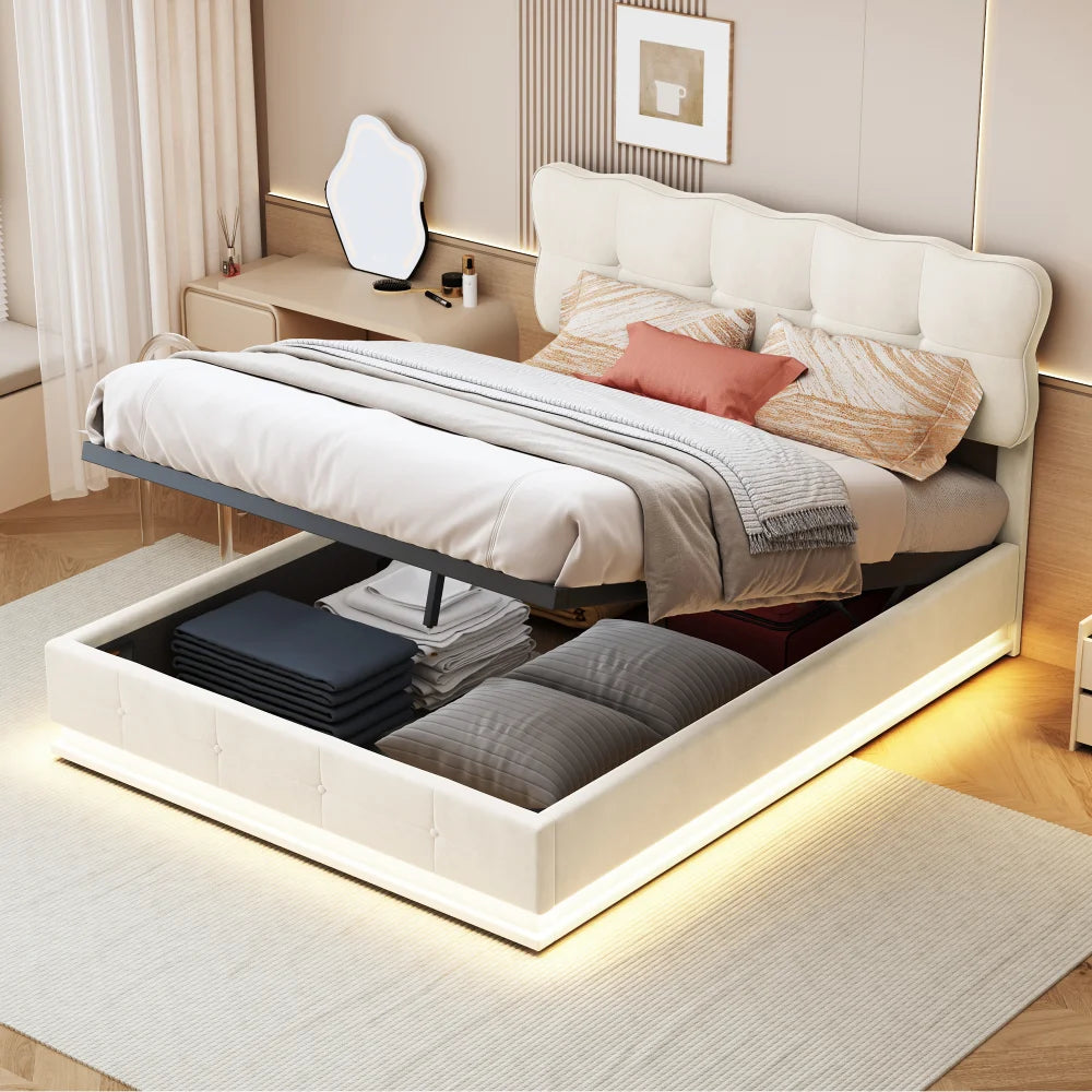 Ares opbergbed met LED‑verlichting