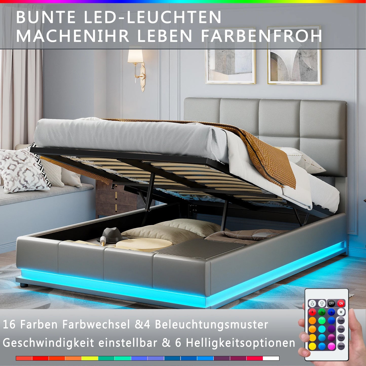Yoli opbergbed met LED‑verlichting