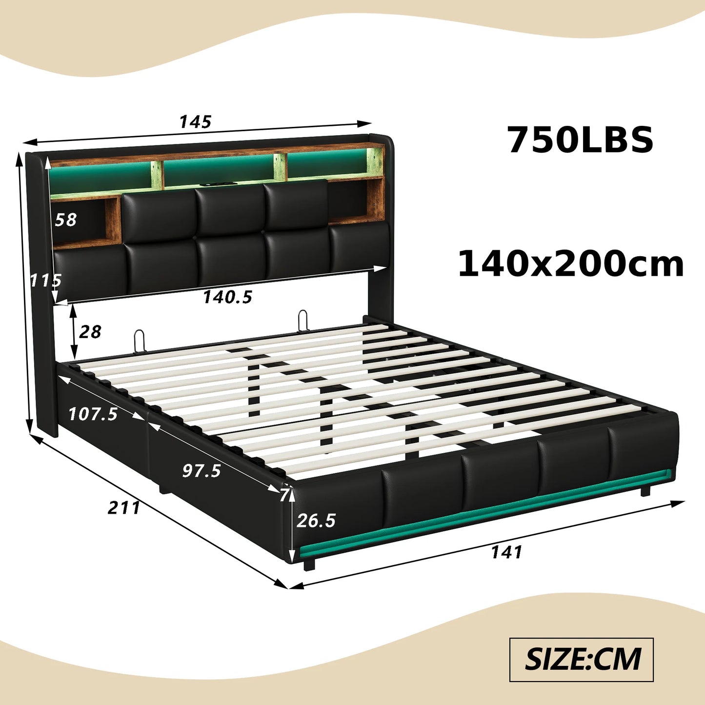 Amsterdam Bed met opbergruimte
