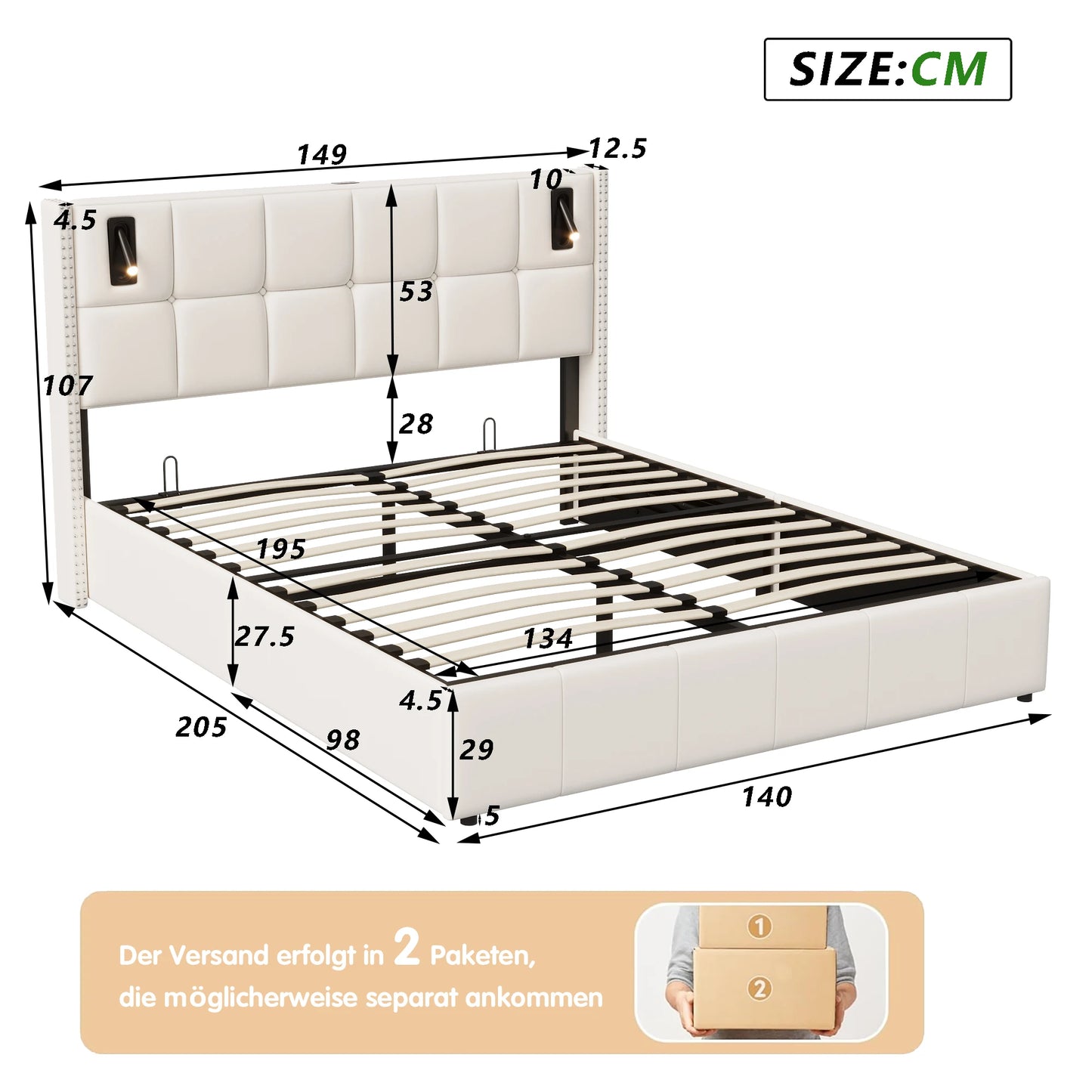 Rome Bed met opbergruimte