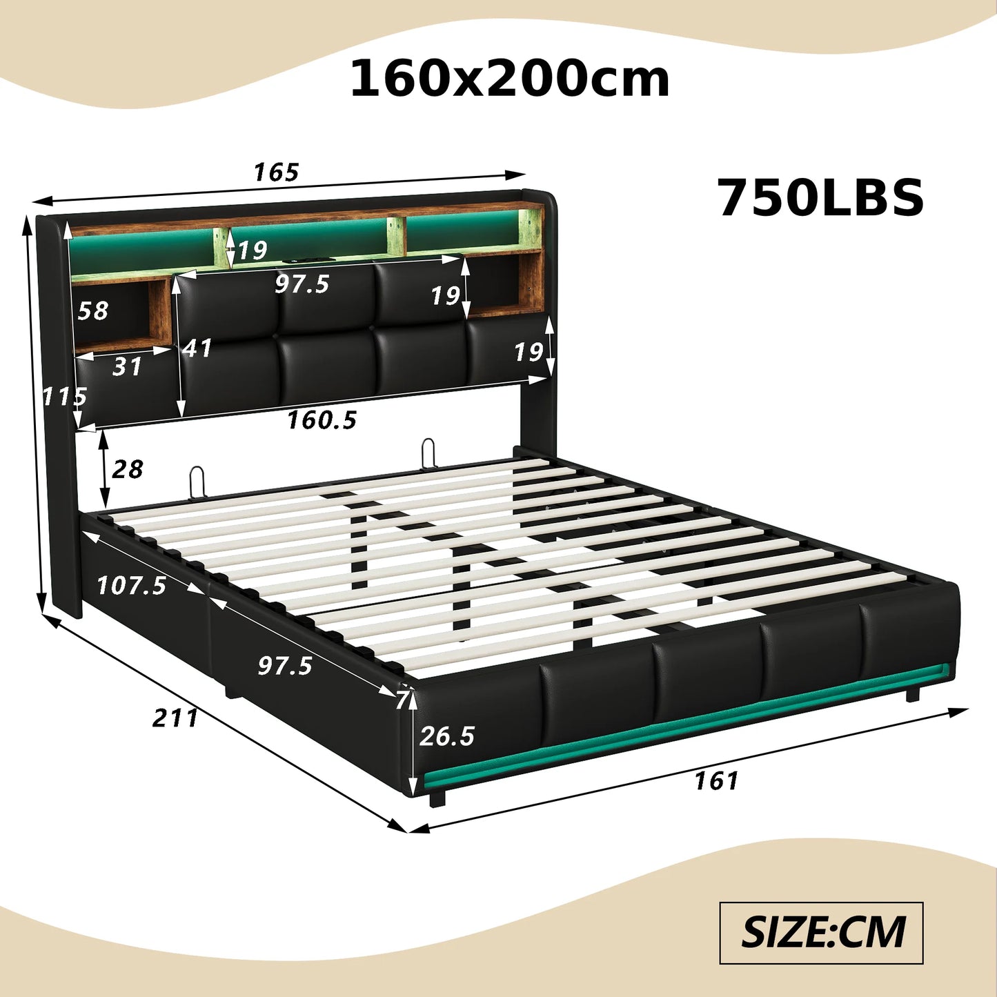 Amsterdam Bed met opbergruimte