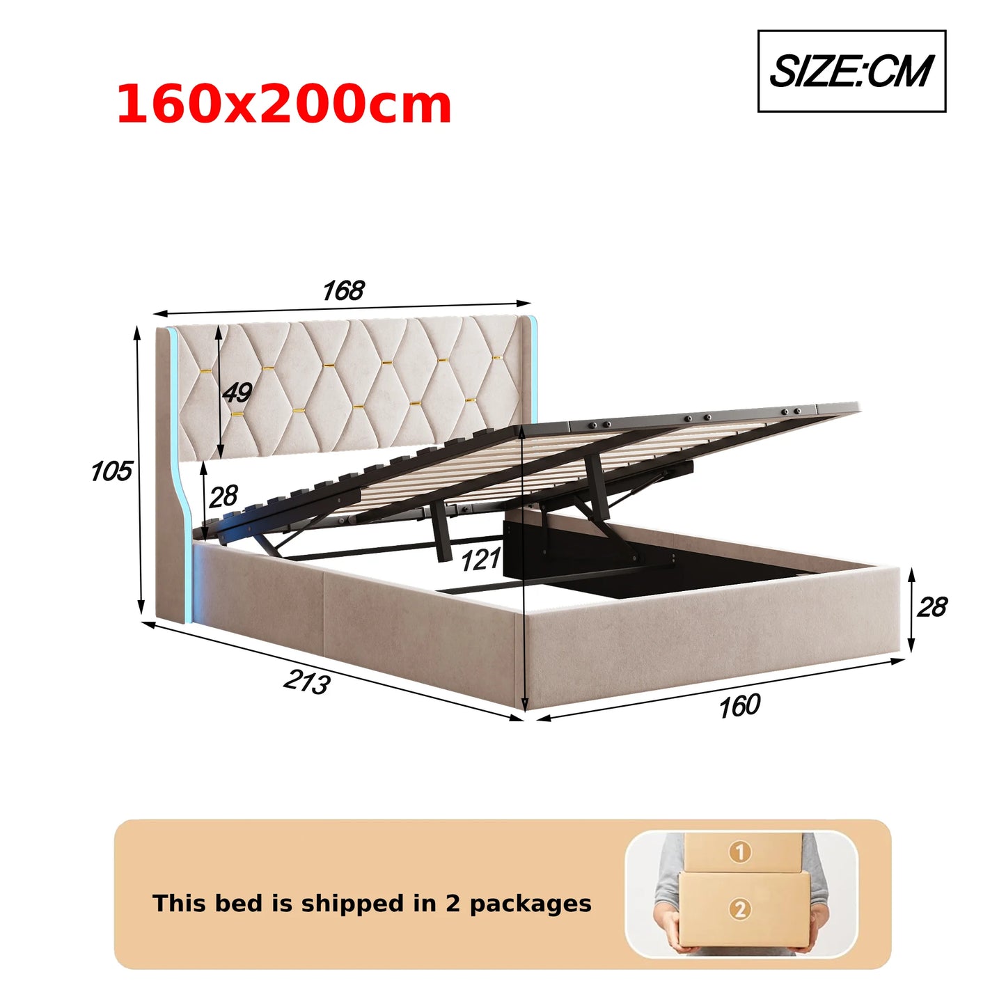 Dubai Bed met opbergruimte