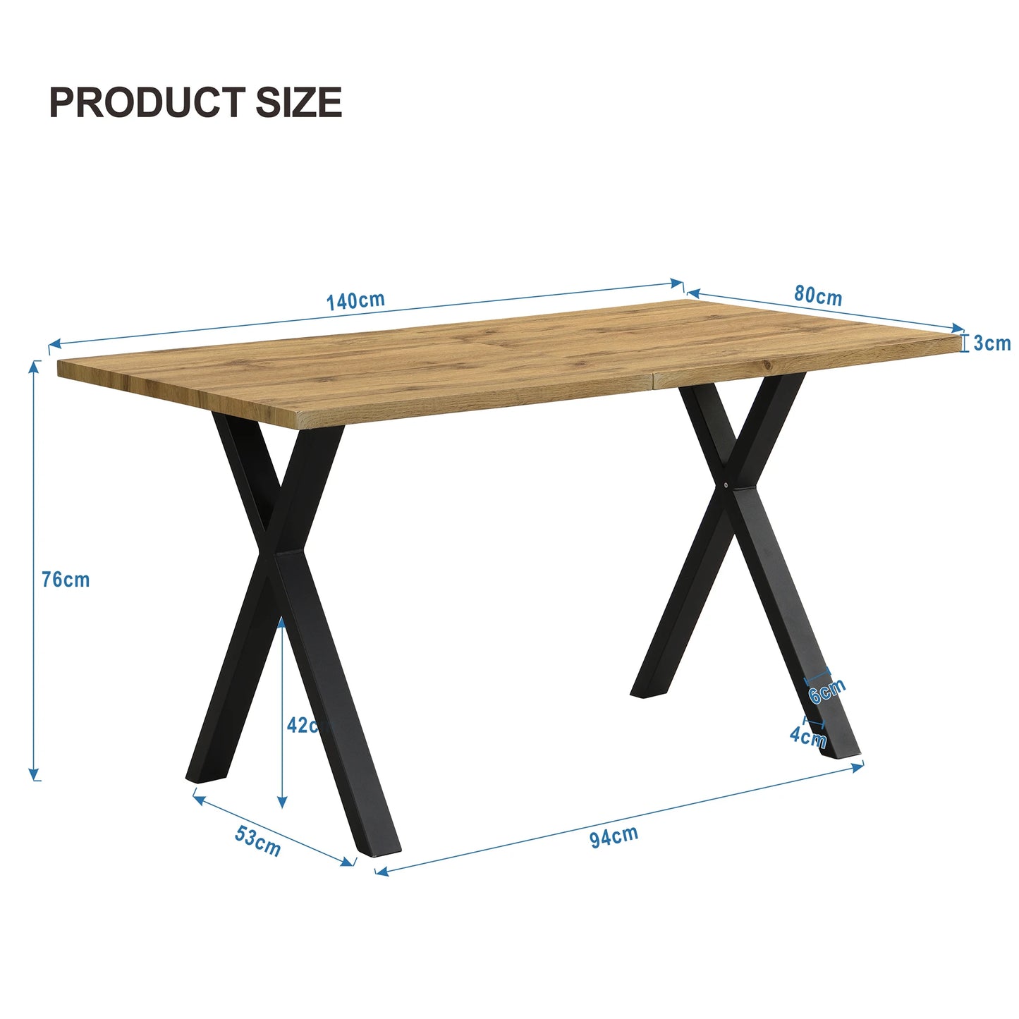Paris Eettafel – 140x80 cm | Modern & Stabiel