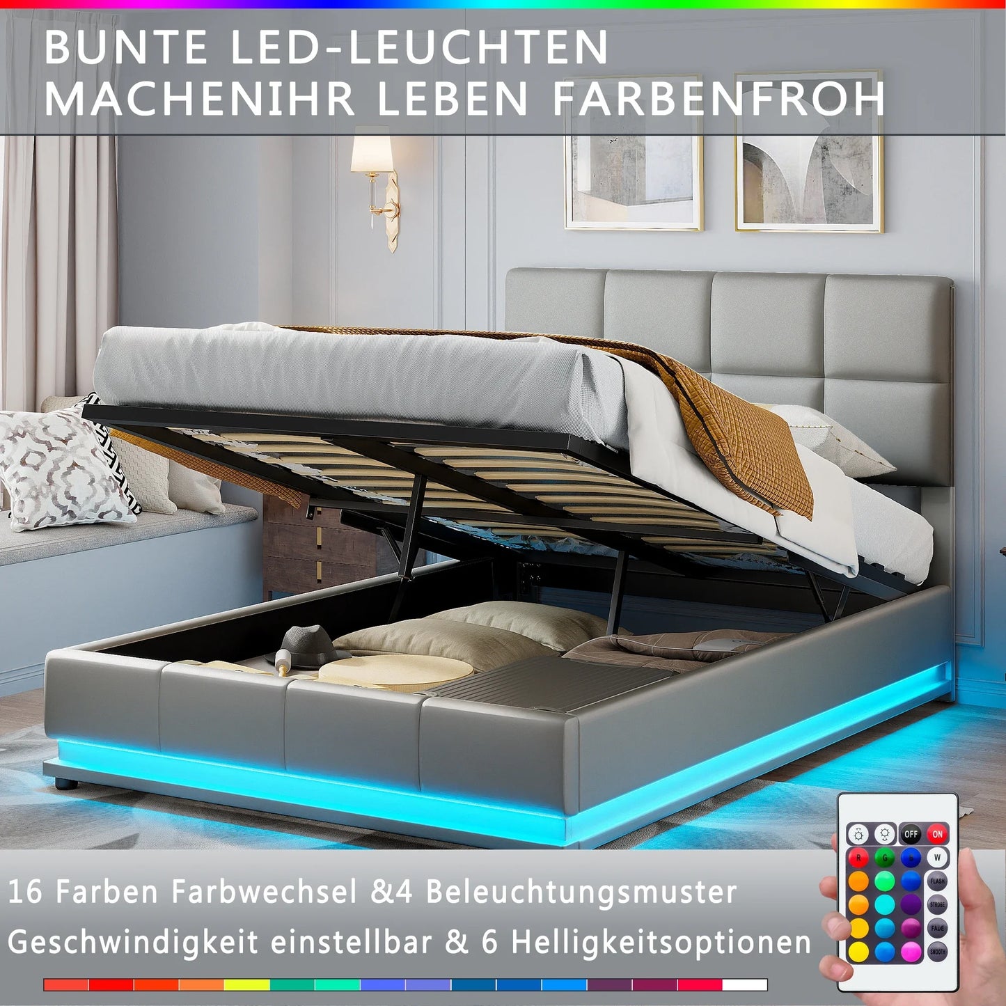 Yoli opbergbed met LED‑verlichting