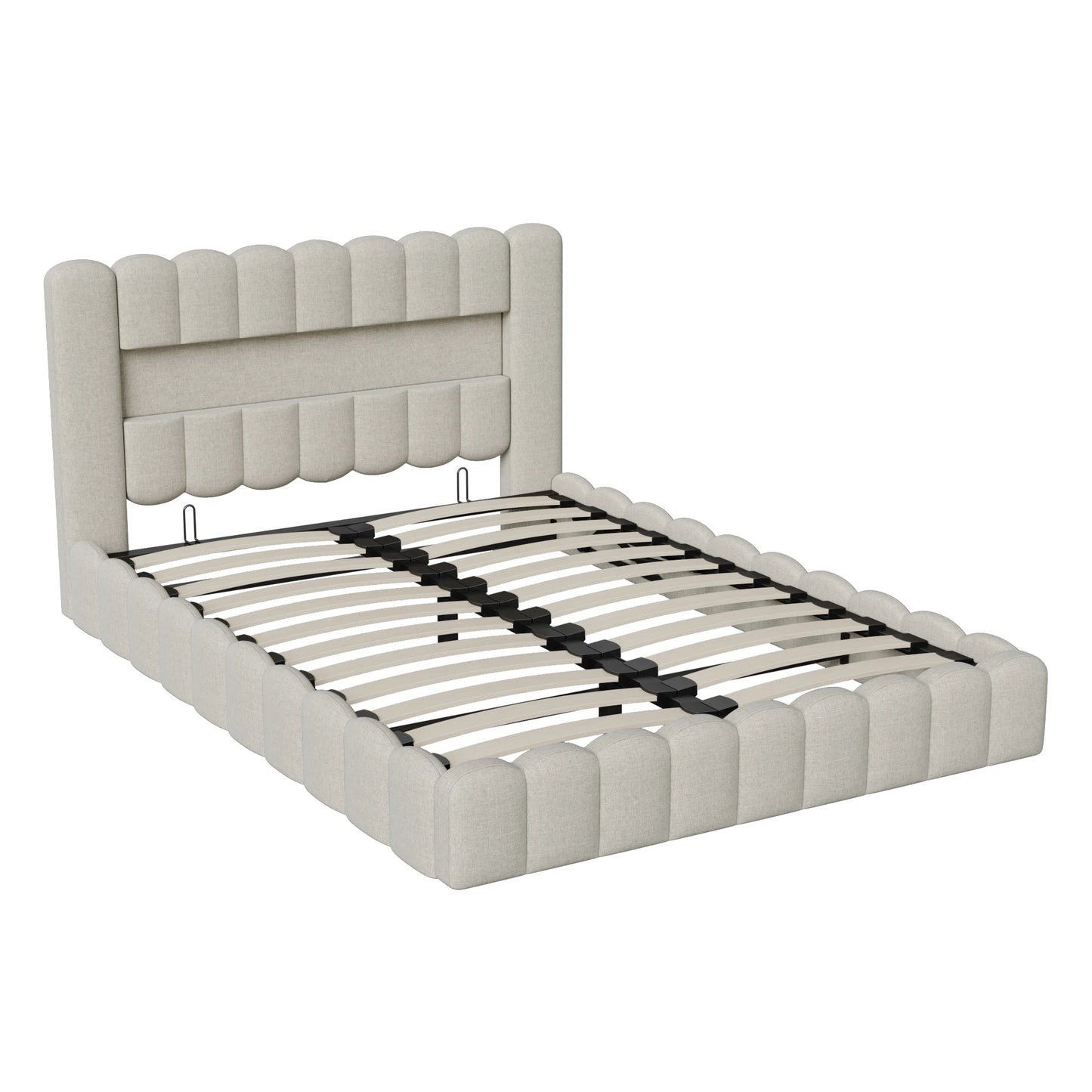 Peru Gestoffeerd Bed 180x200 cm met LED en USB met opbergruimte