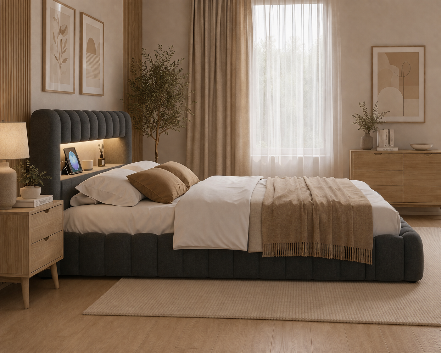 Port bed met USB & LED