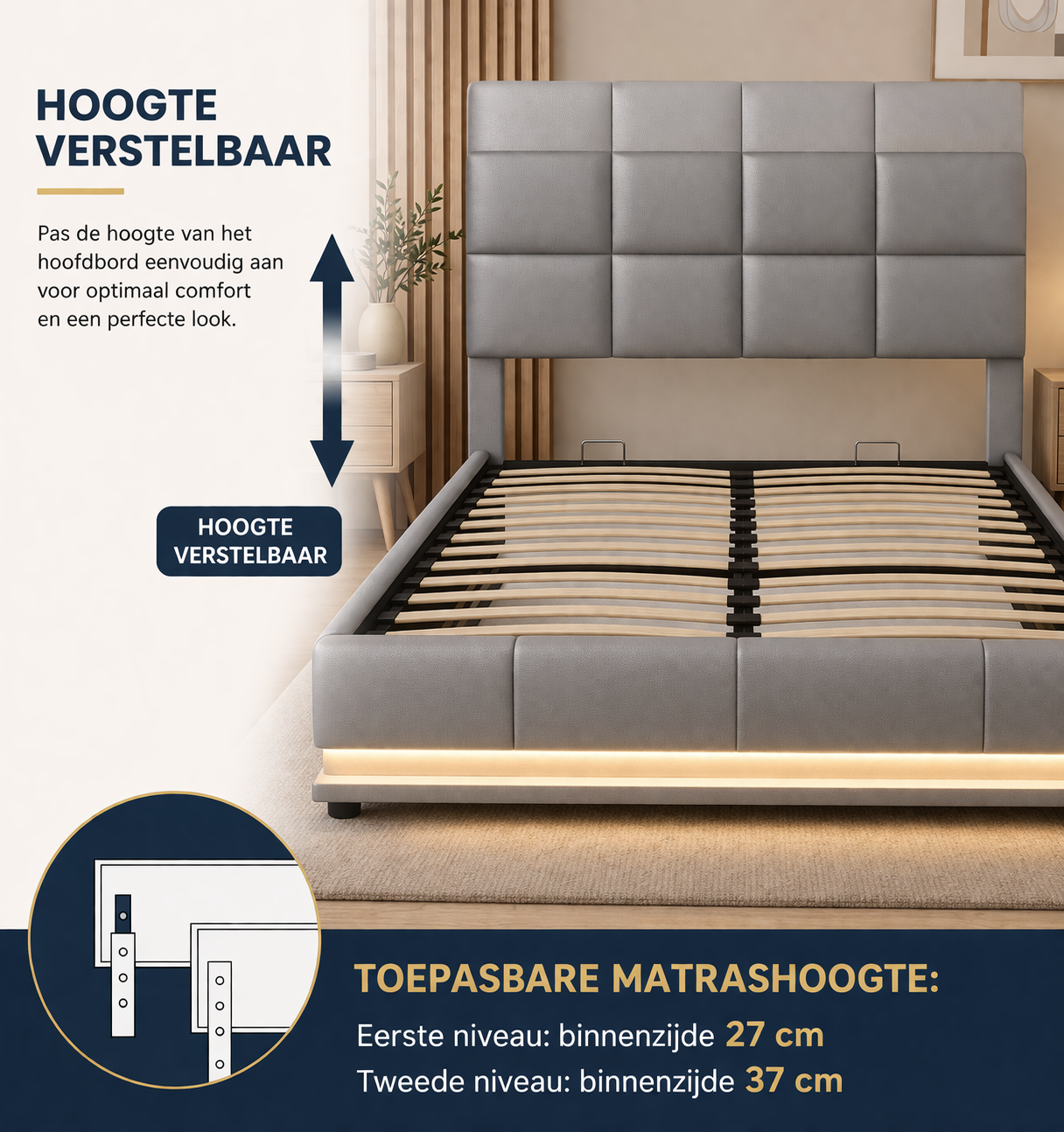 Yoli opbergbed met LED‑verlichting