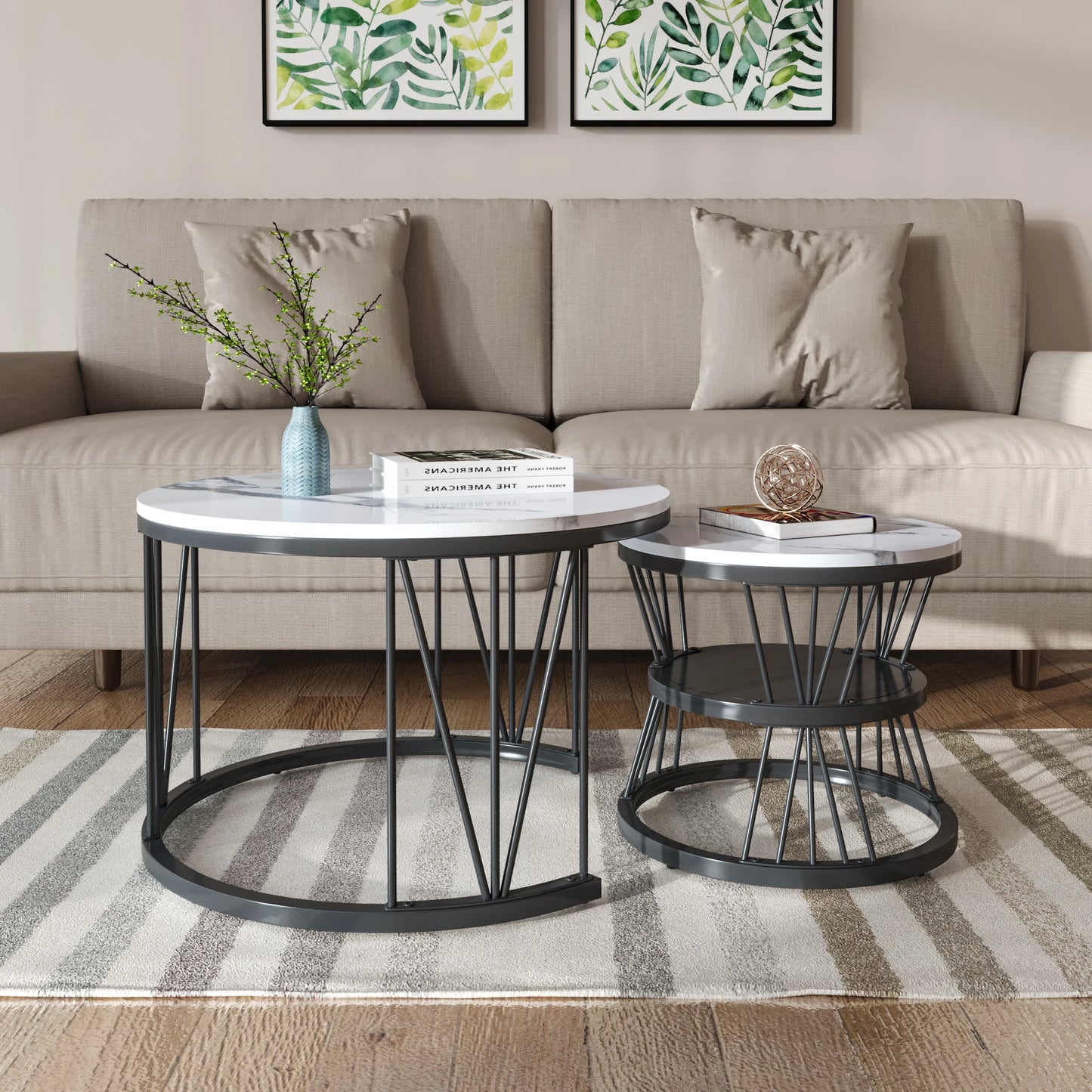 Vilnius Salontafel Set – Marmer Look | 2-Delig