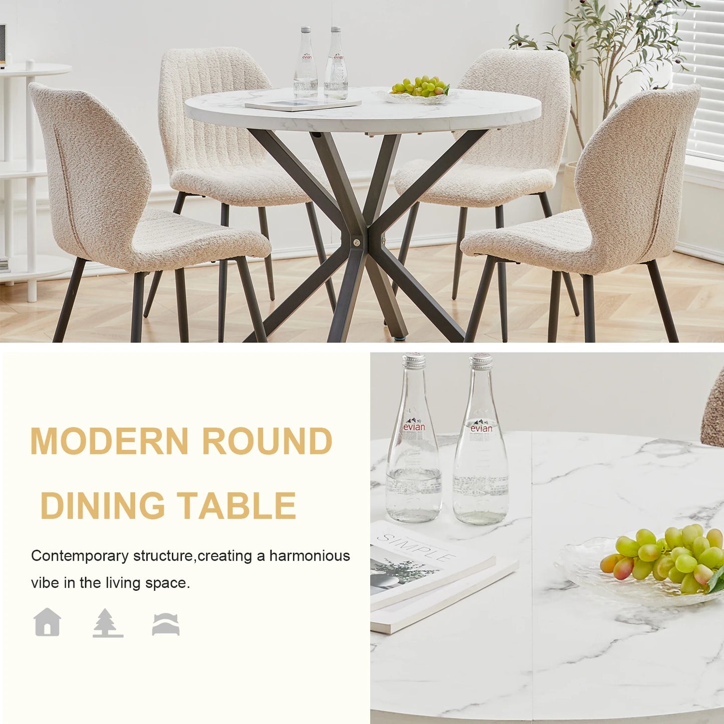 Monaco Eettafel – Marmerlook | Luxe Design
