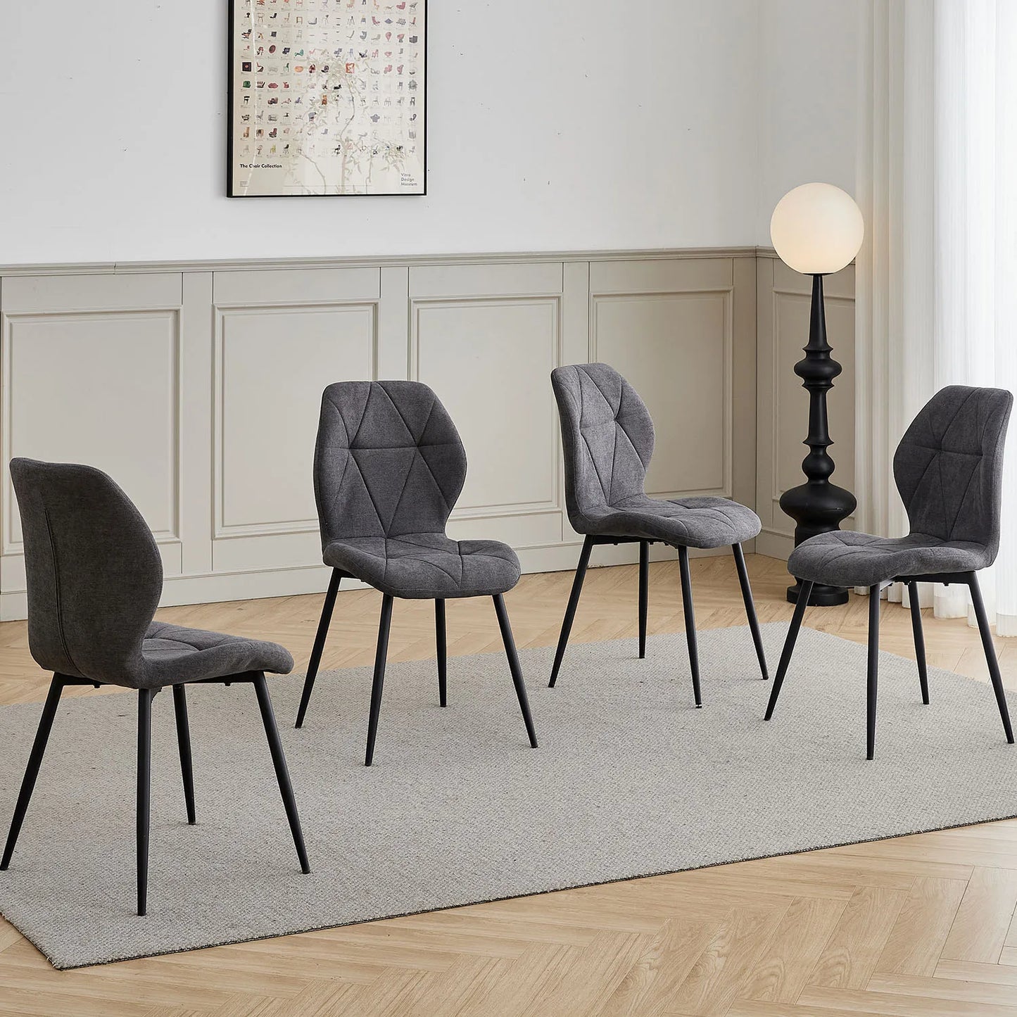 Tallinn Eetkamerstoelen – Linnen | Set van 2/4/6
