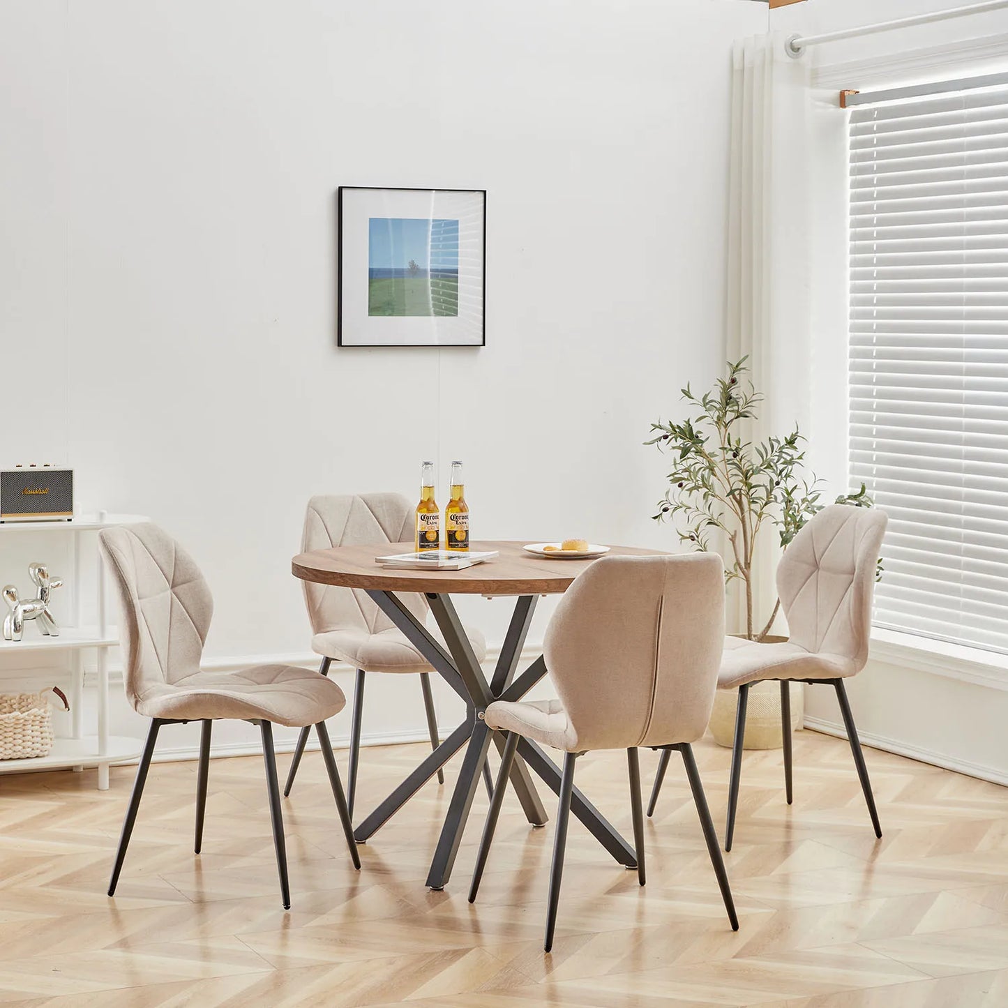 Tallinn Eetkamerstoelen – Linnen | Set van 2/4/6