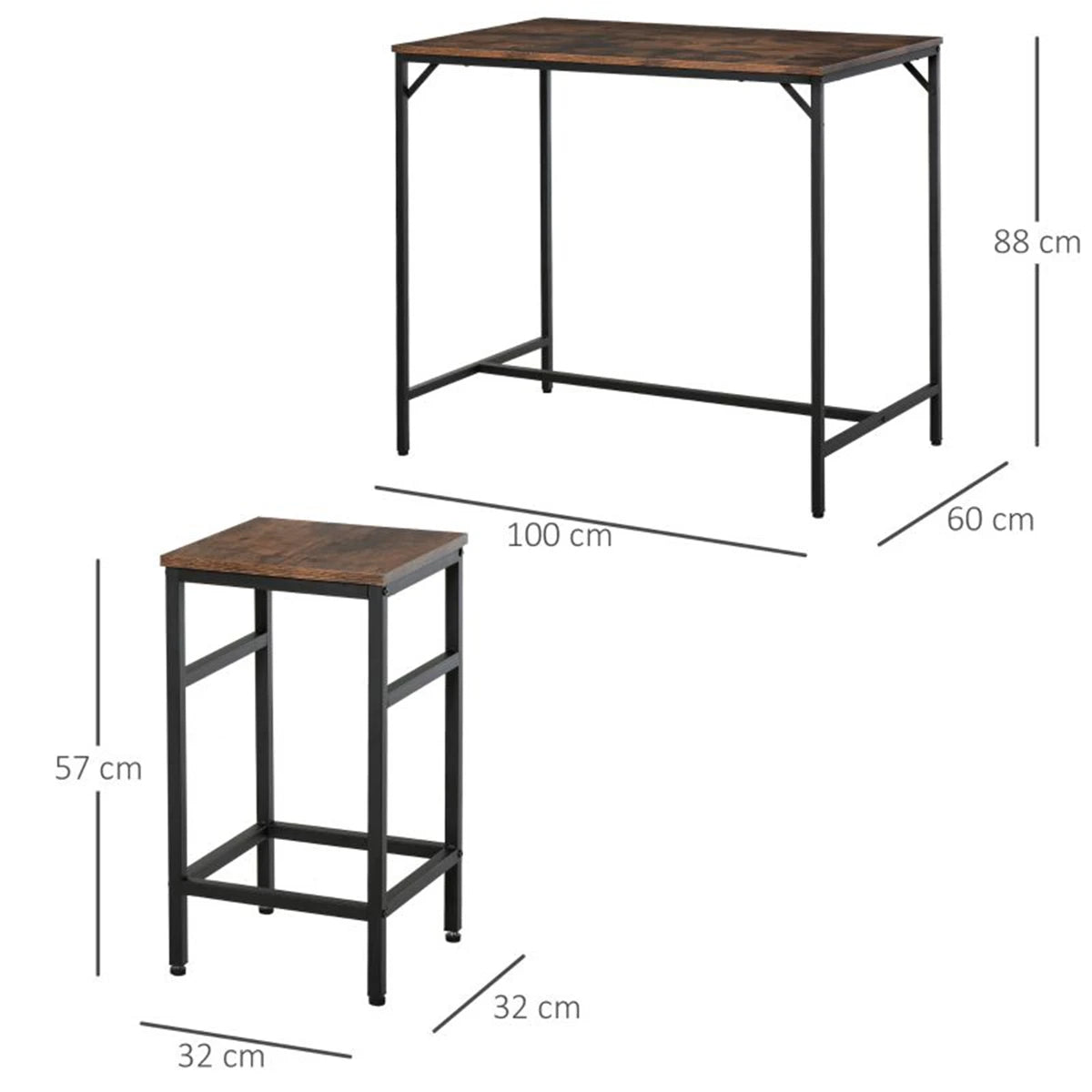 Zagreb Bartafel Set – 5-Delig | Industrieel Design