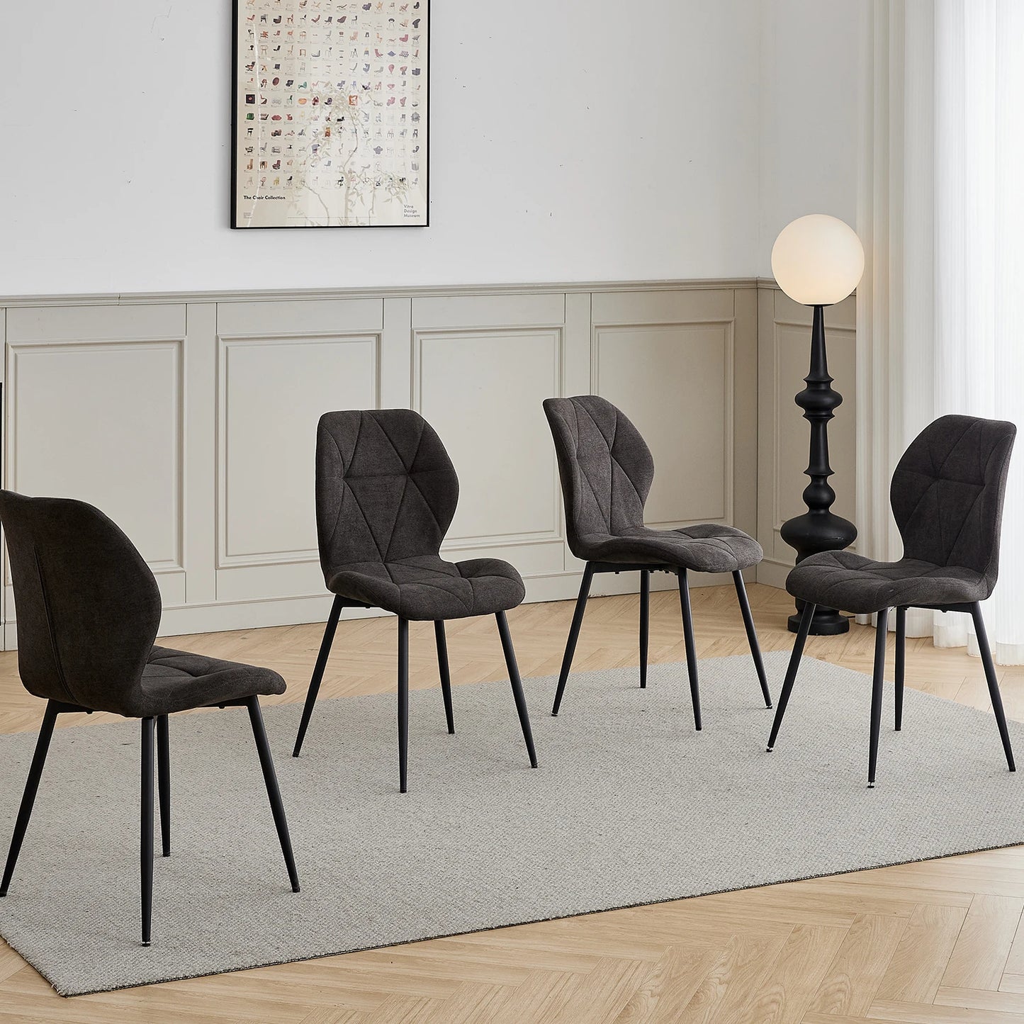 Tallinn Eetkamerstoelen – Linnen | Set van 2/4/6