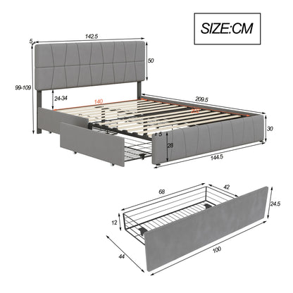 Stana bed met vier lades