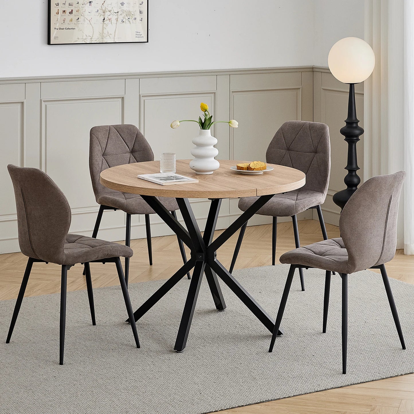 Tallinn Eetkamerstoelen – Linnen | Set van 2/4/6