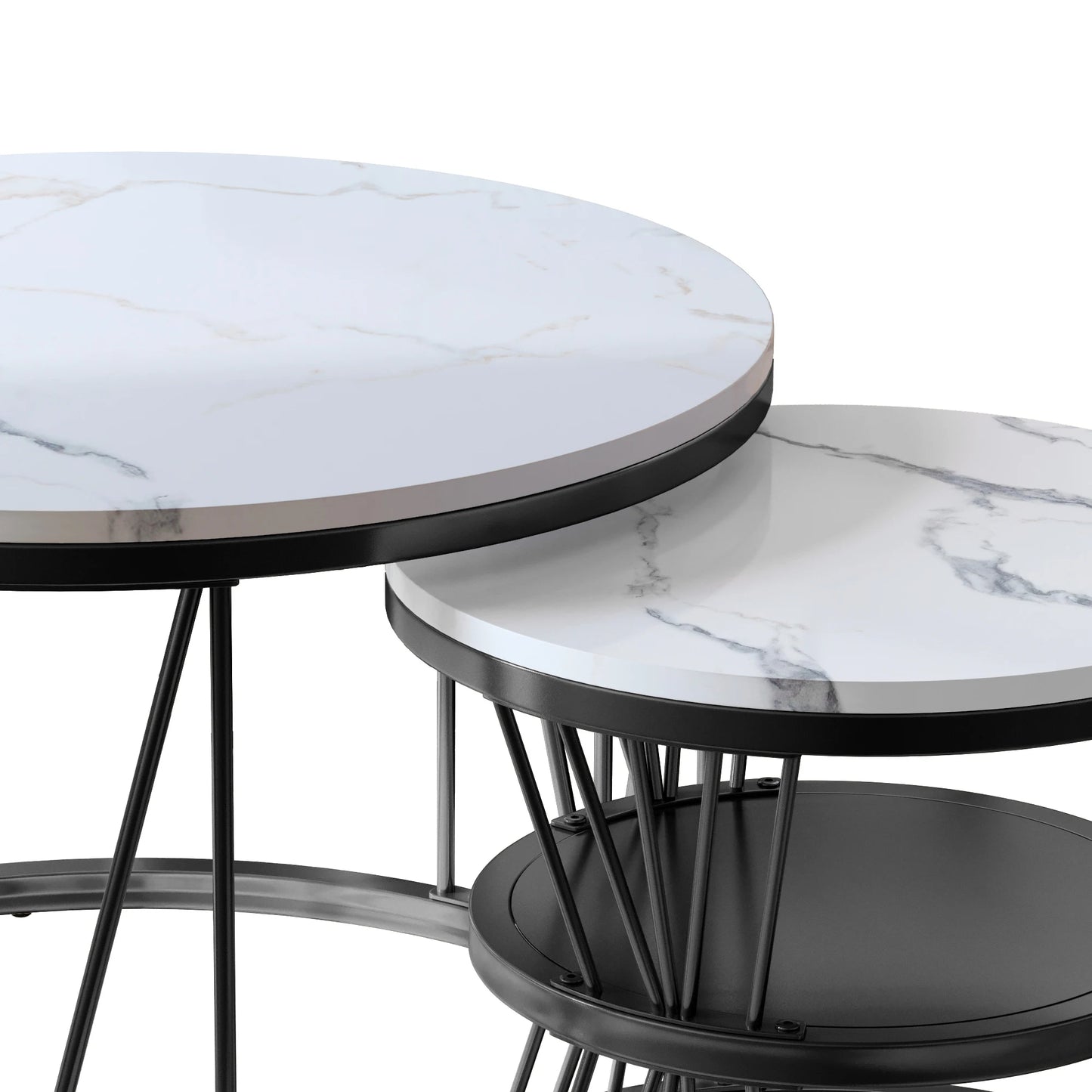 Vilnius Salontafel Set – Marmer Look | 2-Delig