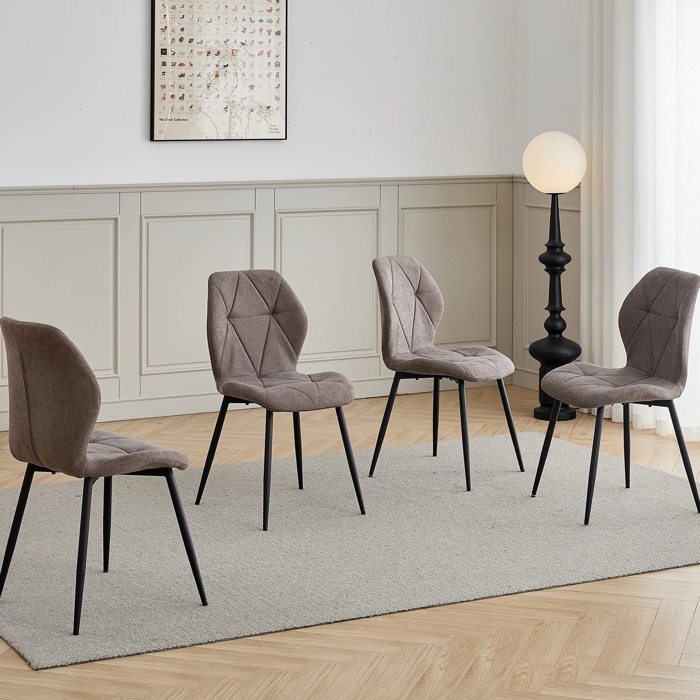 Tallinn Eetkamerstoelen – Linnen | Set van 2/4/6