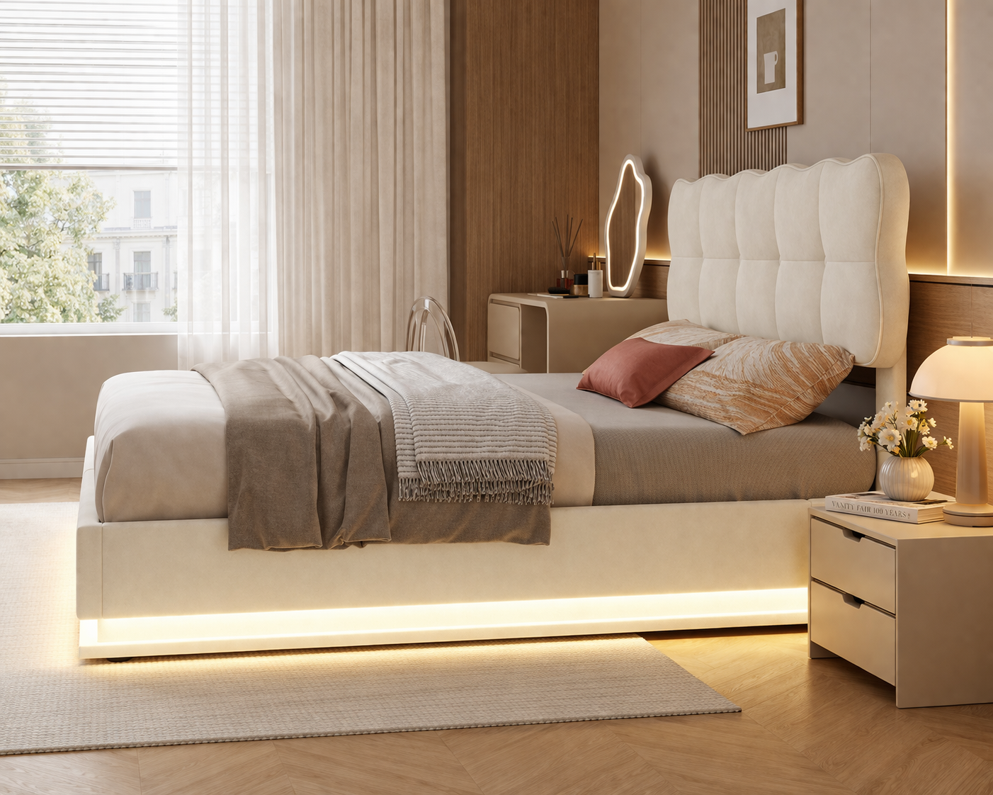 Ares opbergbed met LED‑verlichting