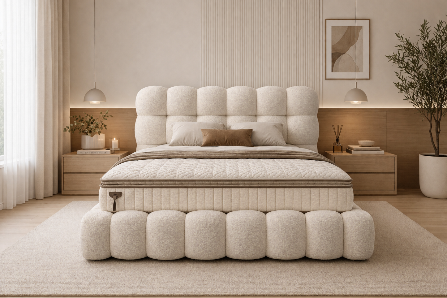 Bubble Bed 160x200 met Opbergruimte | Teddy Stof & 7-Zones Matras