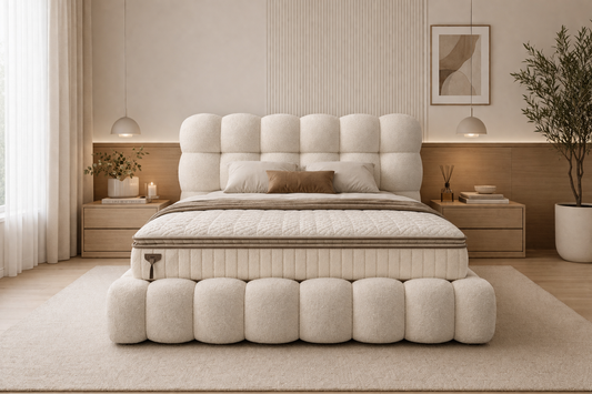 Bubble Bed 160x200 met Opbergruimte | Teddy Stof & 7-Zones Matras