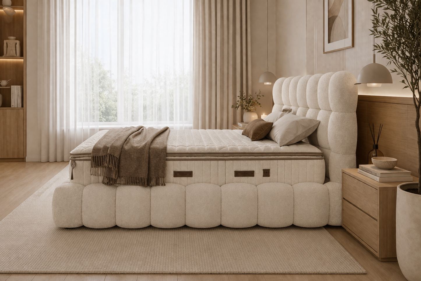Bubble Bed 160x200 met Opbergruimte | Teddy Stof & 7-Zones Matras