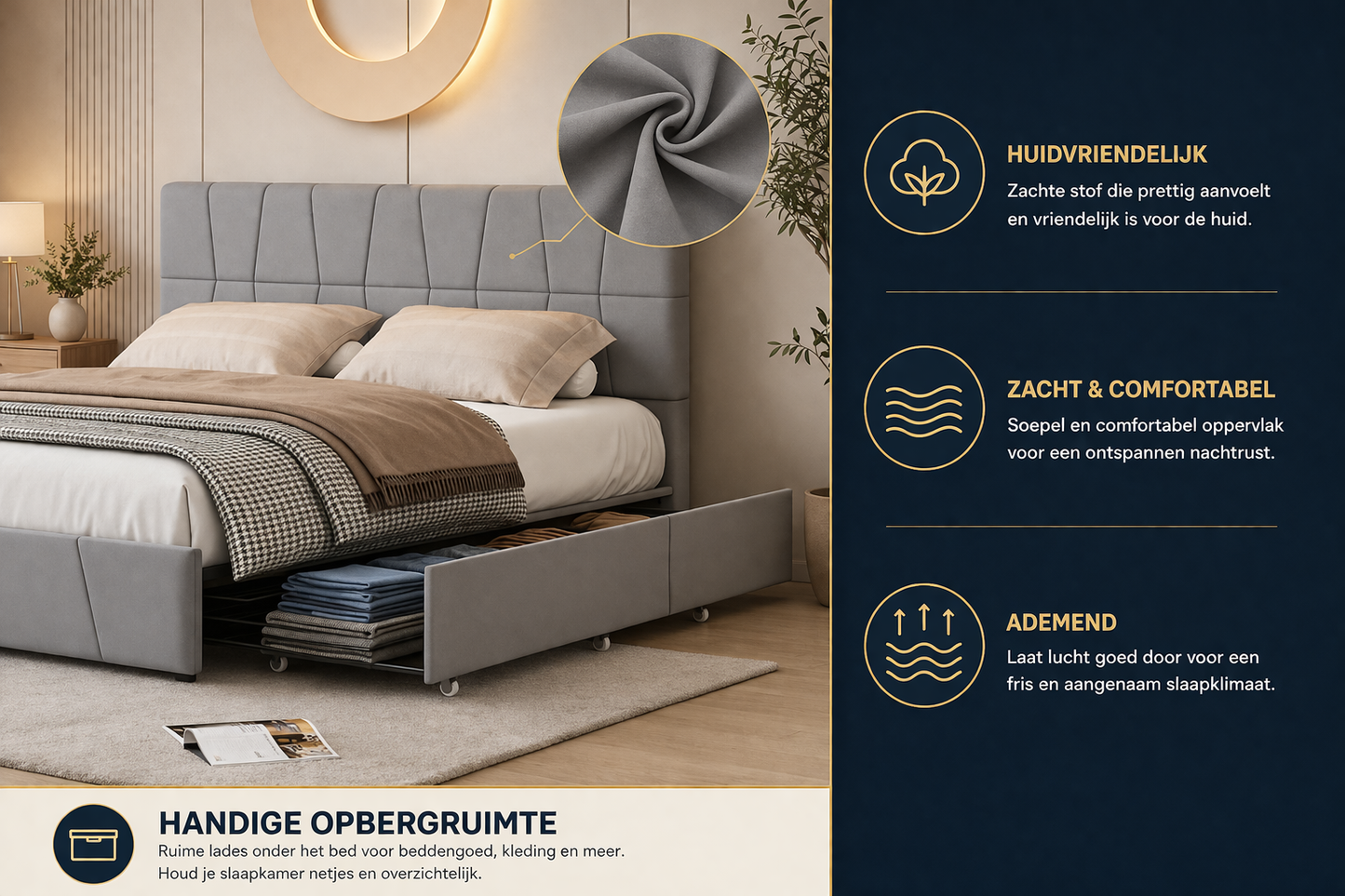 Stana bed met vier lades