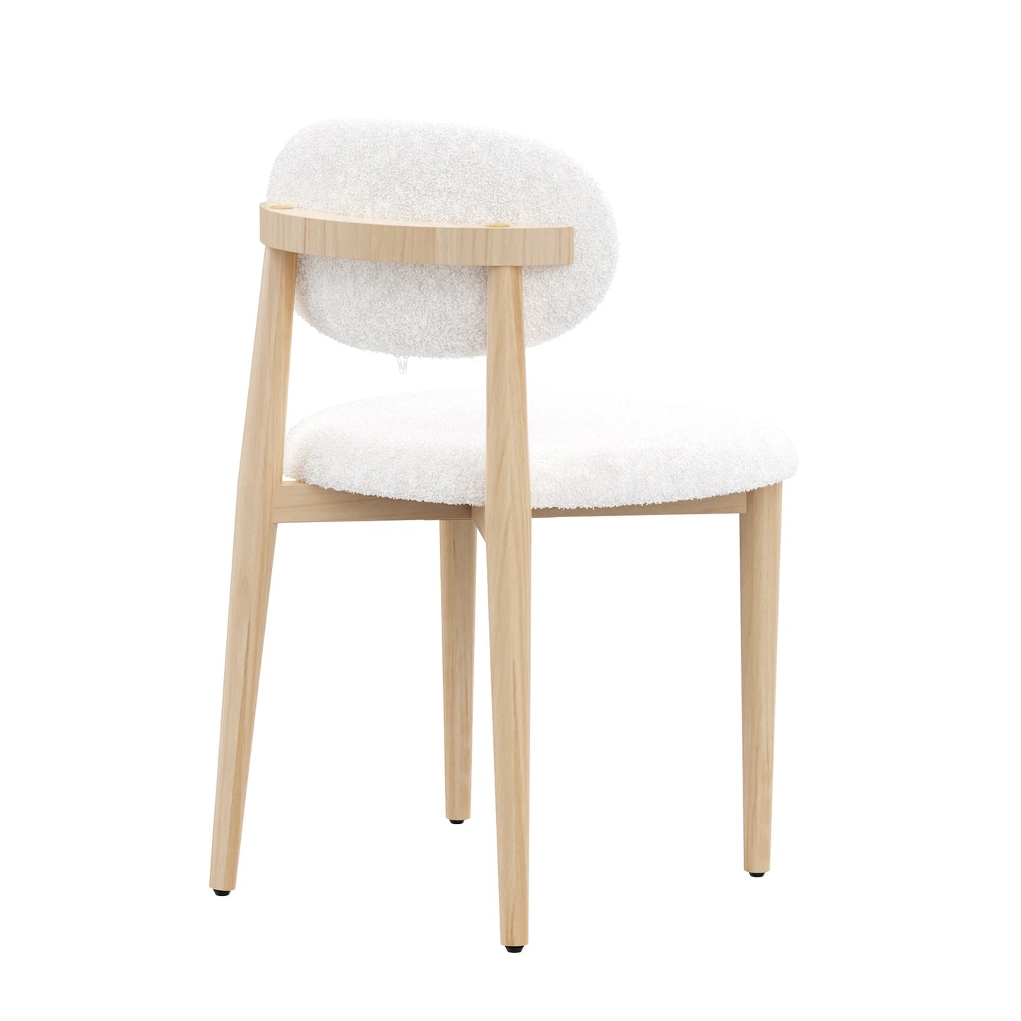 Ljubljana Eetkamerstoelen – Set van 2 | Bouclé Wit