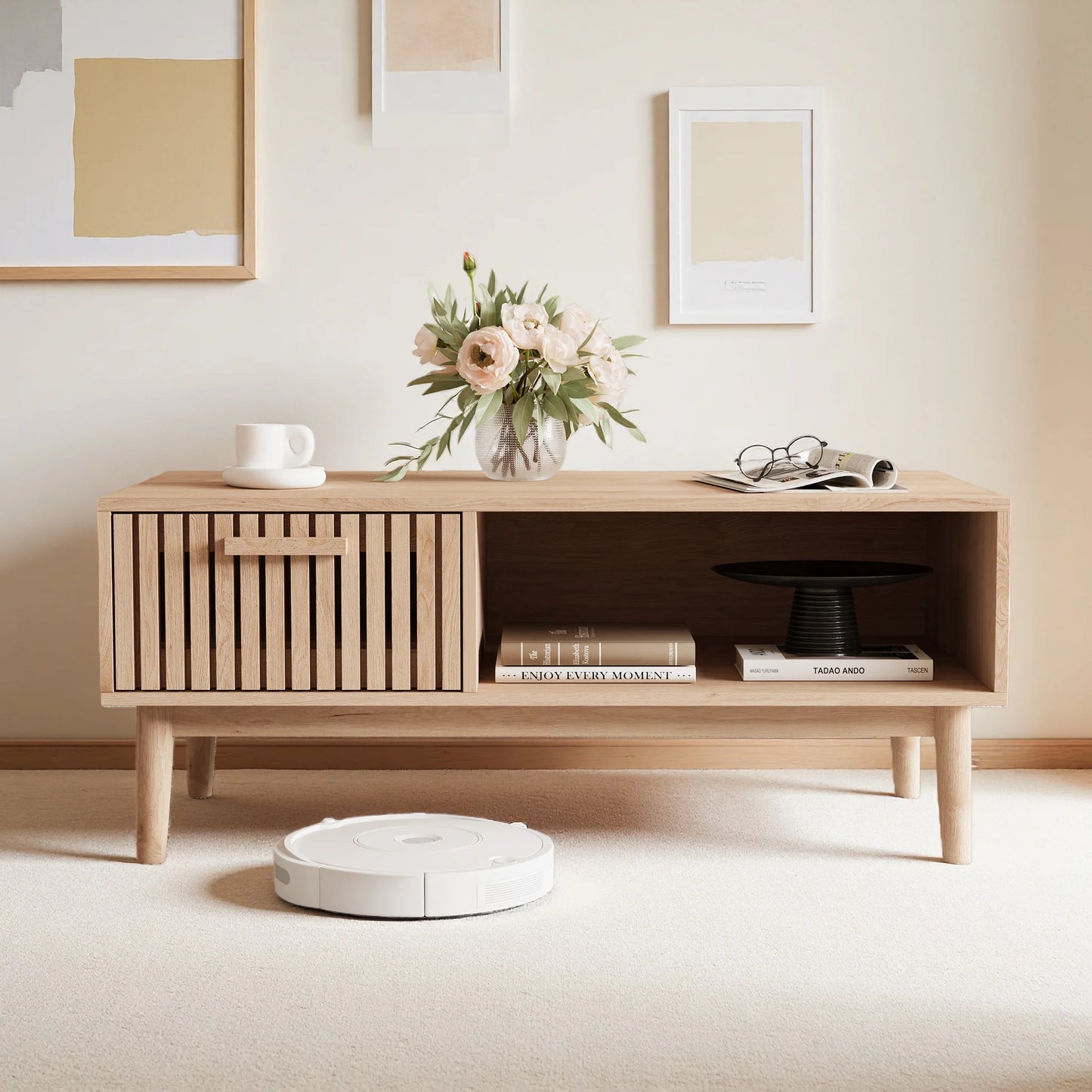 Marbella Salontafel – 100 cm | Met Opberglade