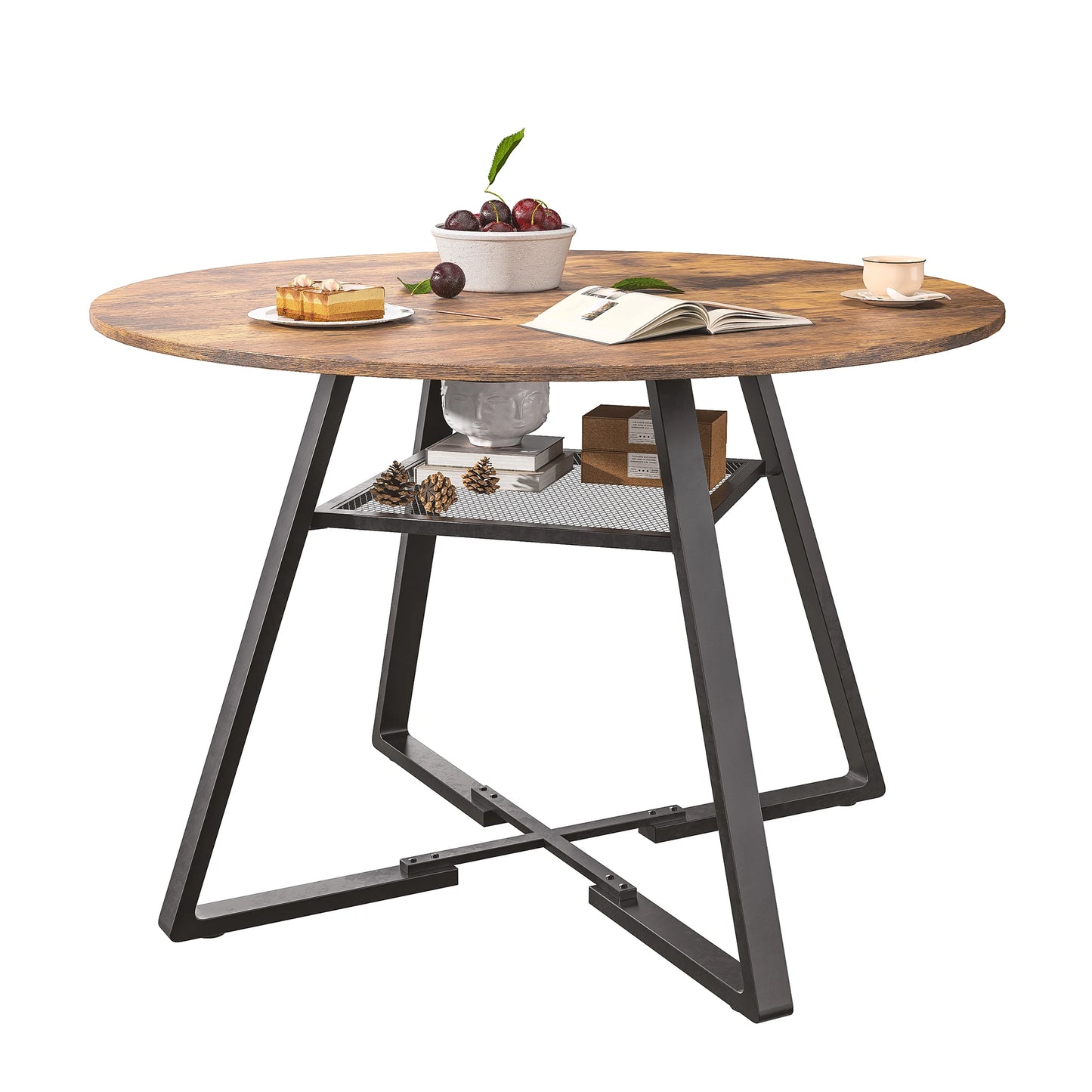 Athens Eettafel – Rond | 120 cm & Industrieel