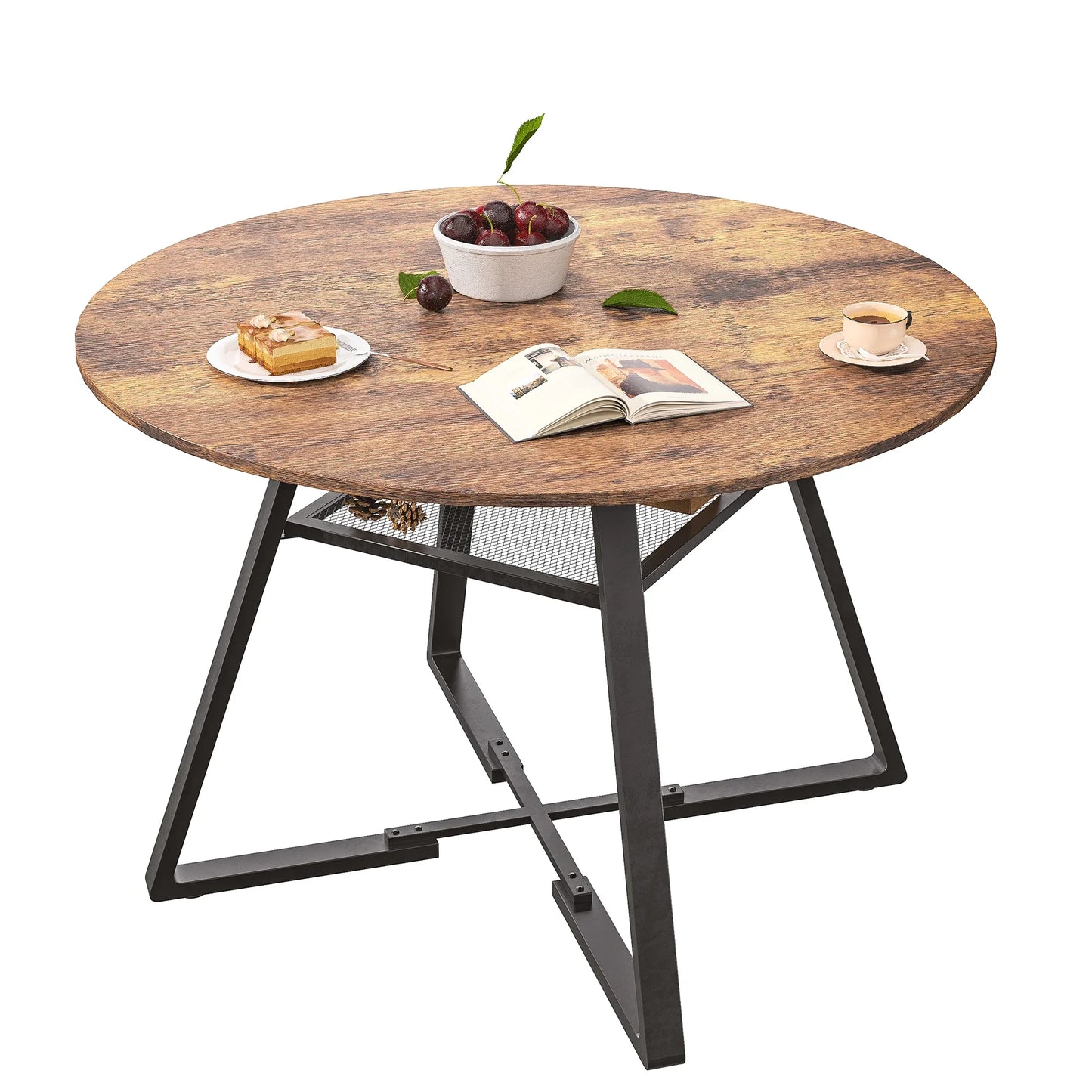 Athens Eettafel – Rond | 120 cm & Industrieel