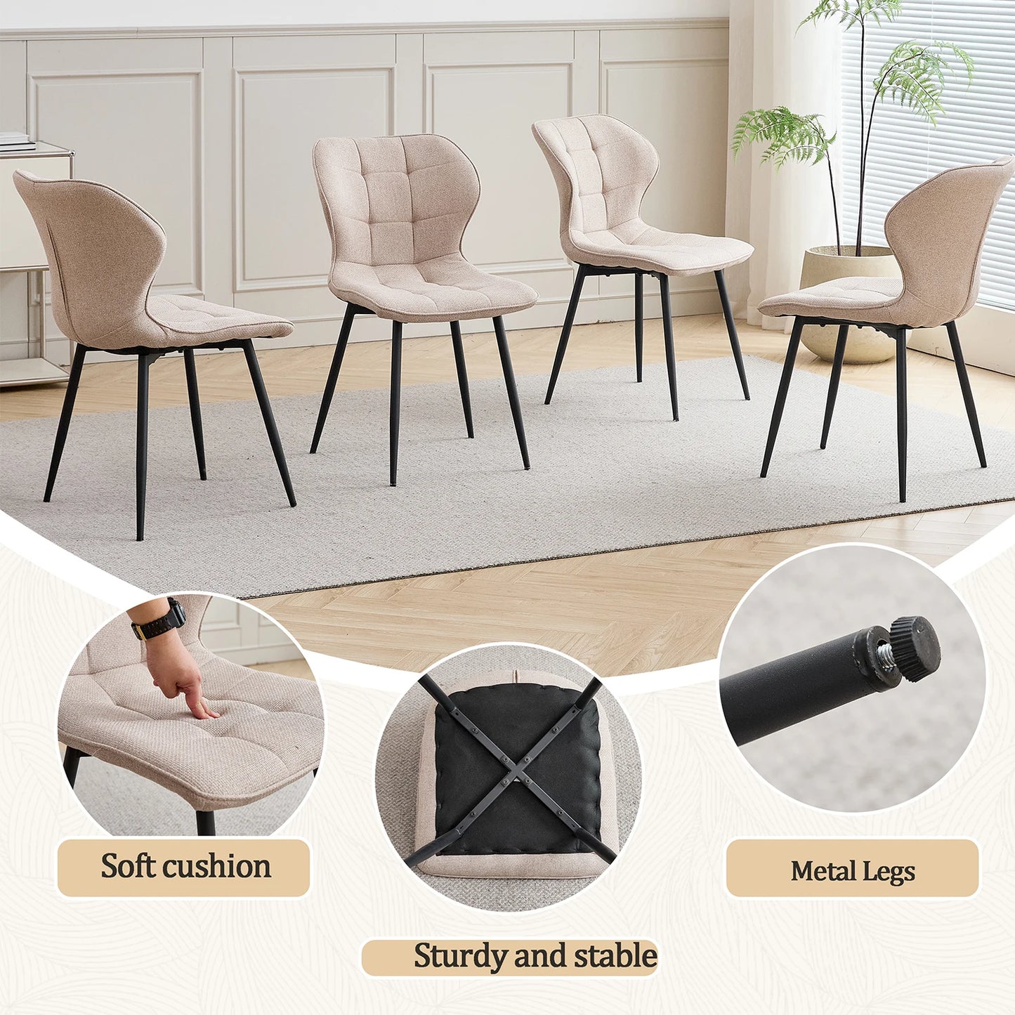 Sofia Stoelen – 4-Delig | Comfort & Scandinavisch