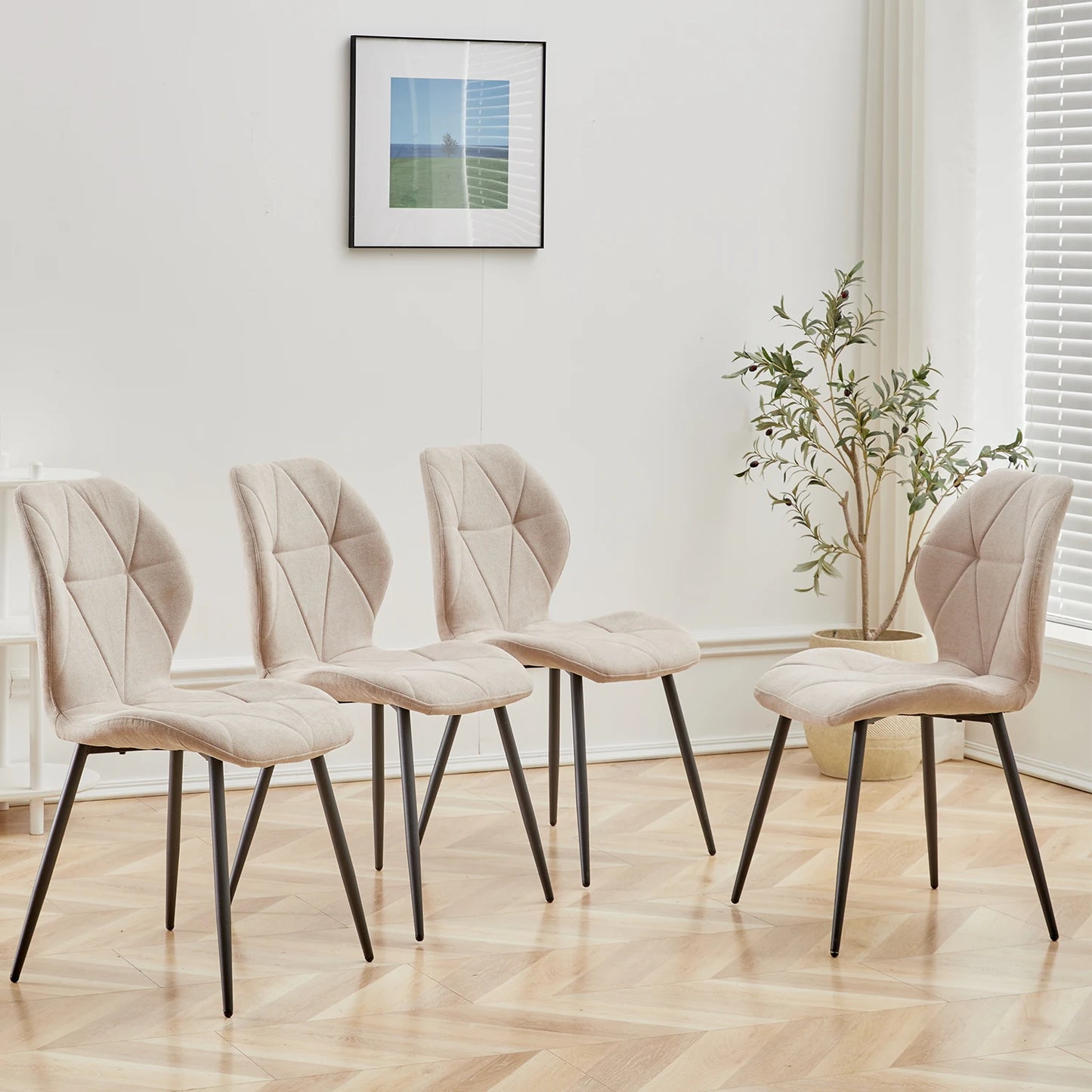 Tallinn Eetkamerstoelen – Linnen | Set van 2/4/6