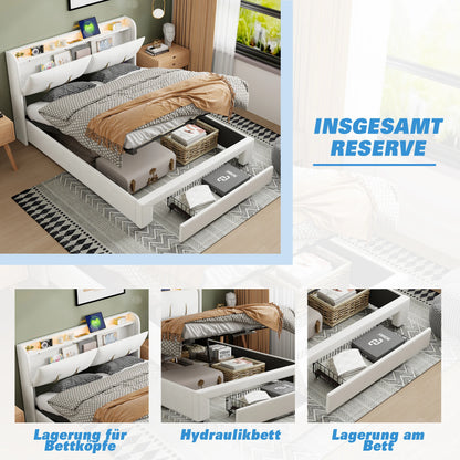 Luba bed met gasveer‑opslag