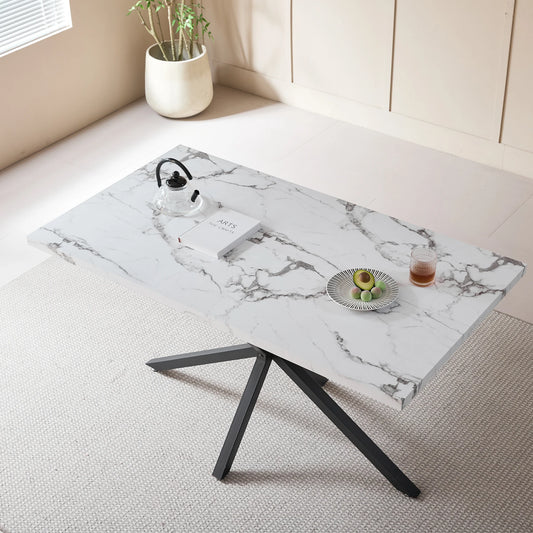 Milan Eettafel – Marmerlook 140 cm | Modern