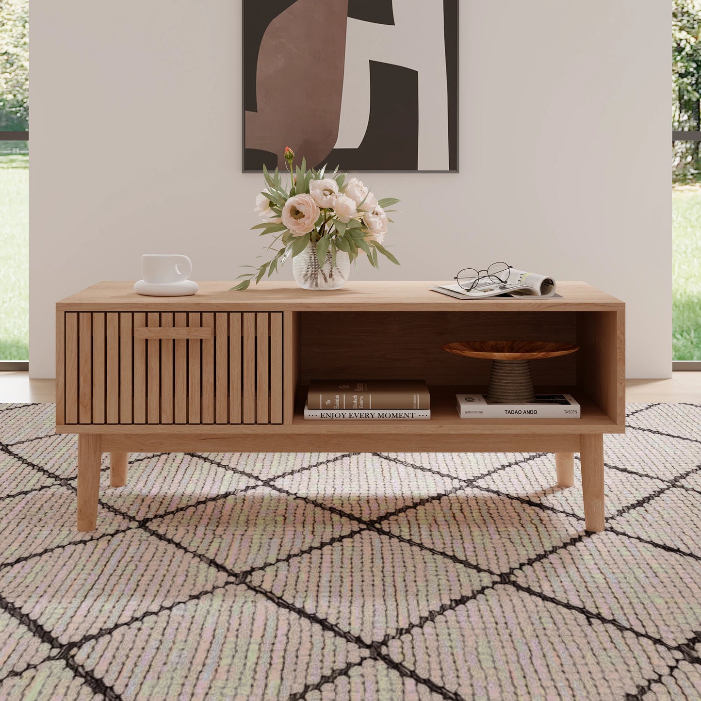 Marbella Salontafel – 100 cm | Met Opberglade