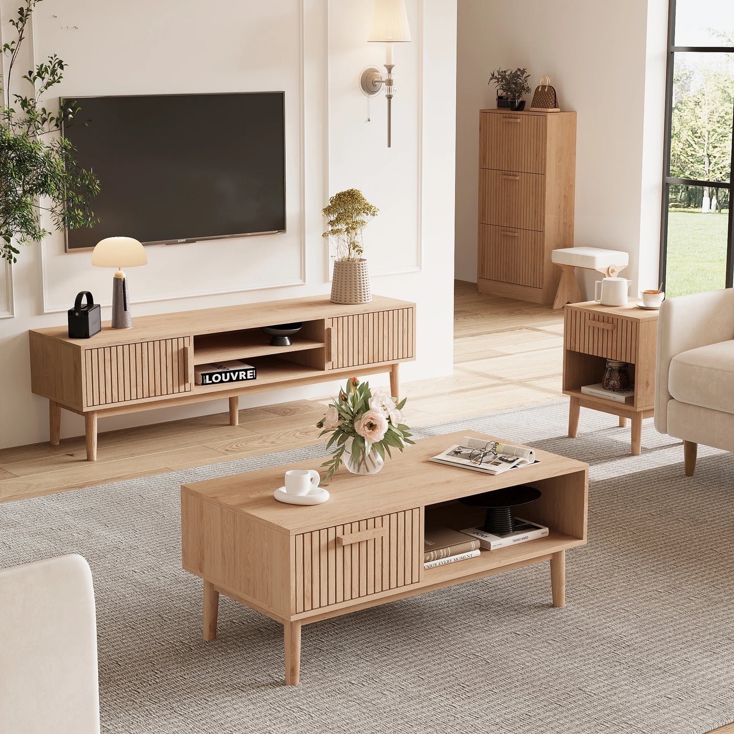 Marbella Salontafel – 100 cm | Met Opberglade