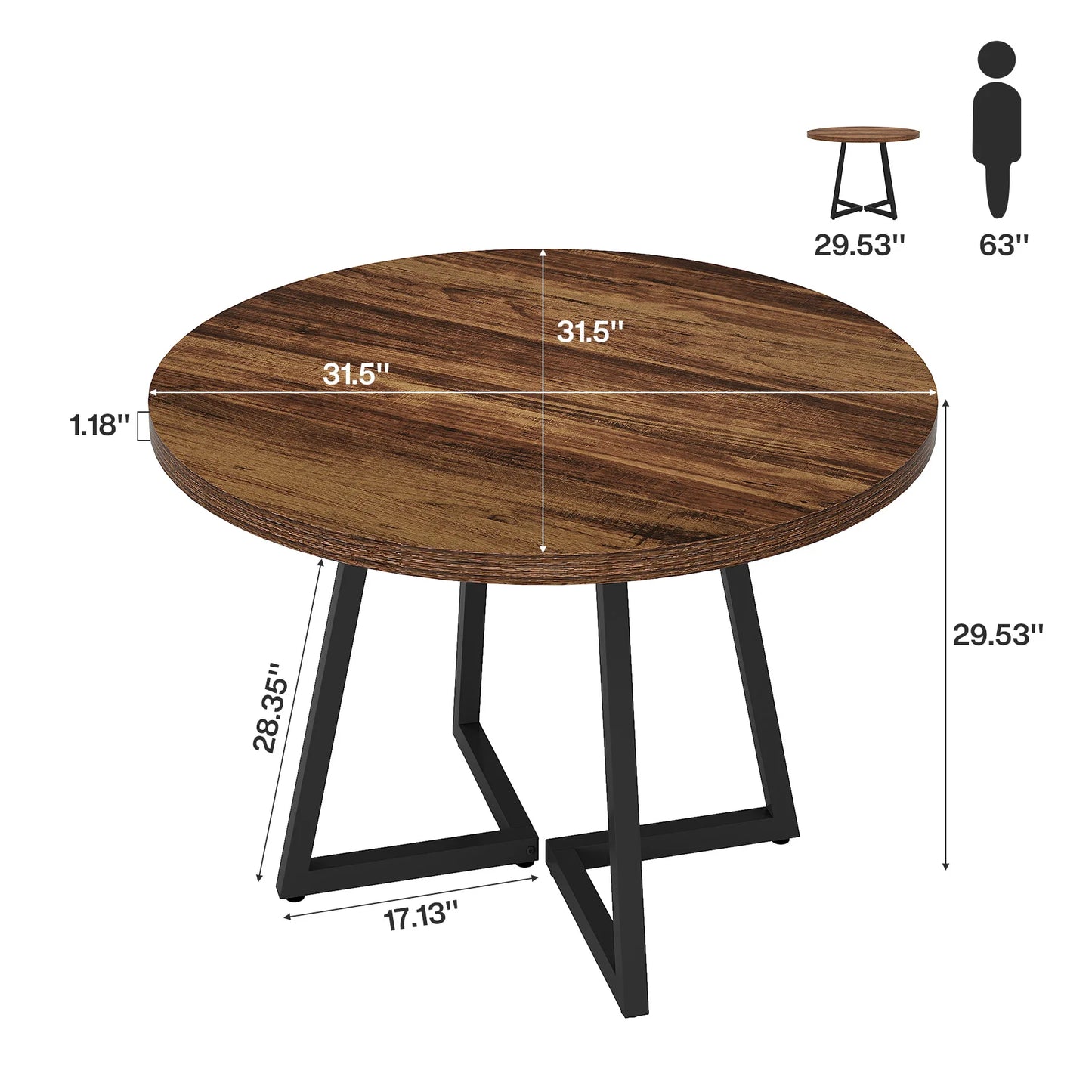 Porto Eettafel – Rond Compact | Industrieel Design