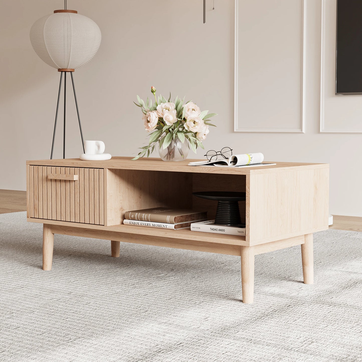 Marbella Salontafel – 100 cm | Met Opberglade