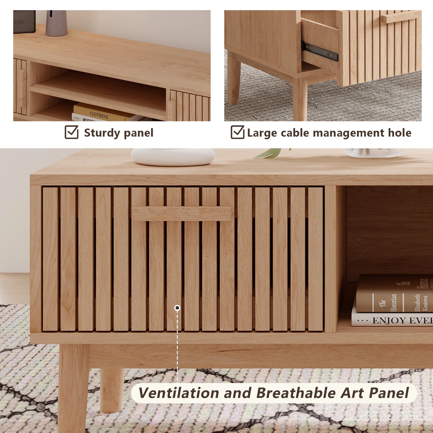 Marbella Salontafel – 100 cm | Met Opberglade