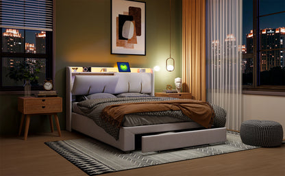 Luba bed met gasveer‑opslag