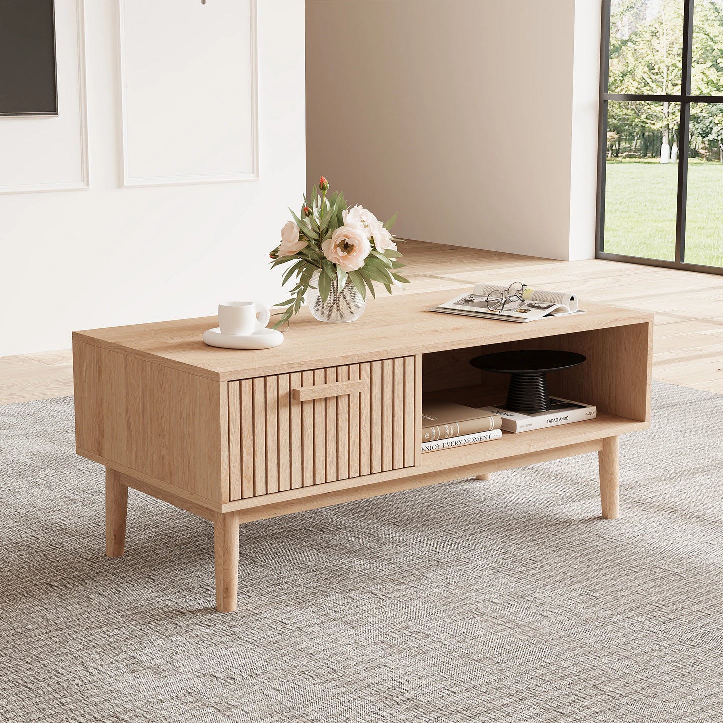 Marbella Salontafel – 100 cm | Met Opberglade