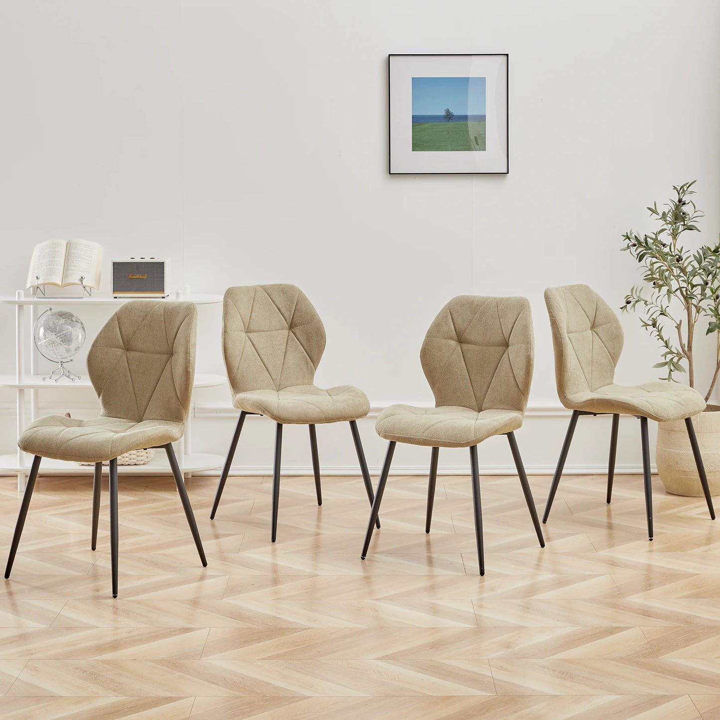 Tallinn Eetkamerstoelen – Linnen | Set van 2/4/6