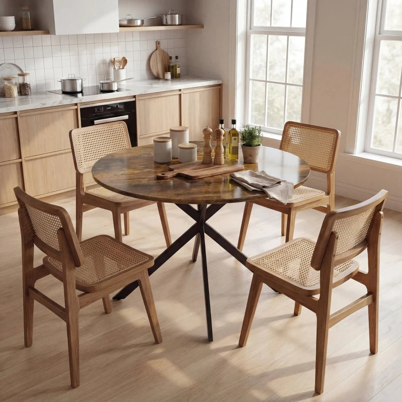 Milan Eettafel – Rond Industrieel | 4 Personen