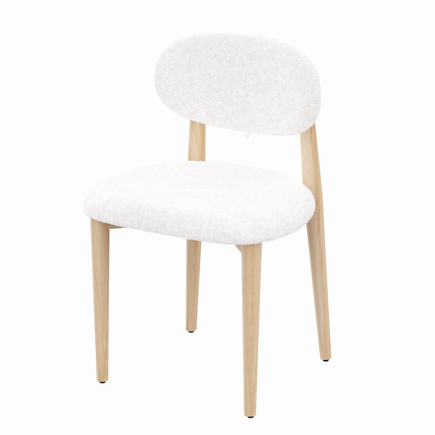 Ljubljana Eetkamerstoelen – Set van 2 | Bouclé Wit